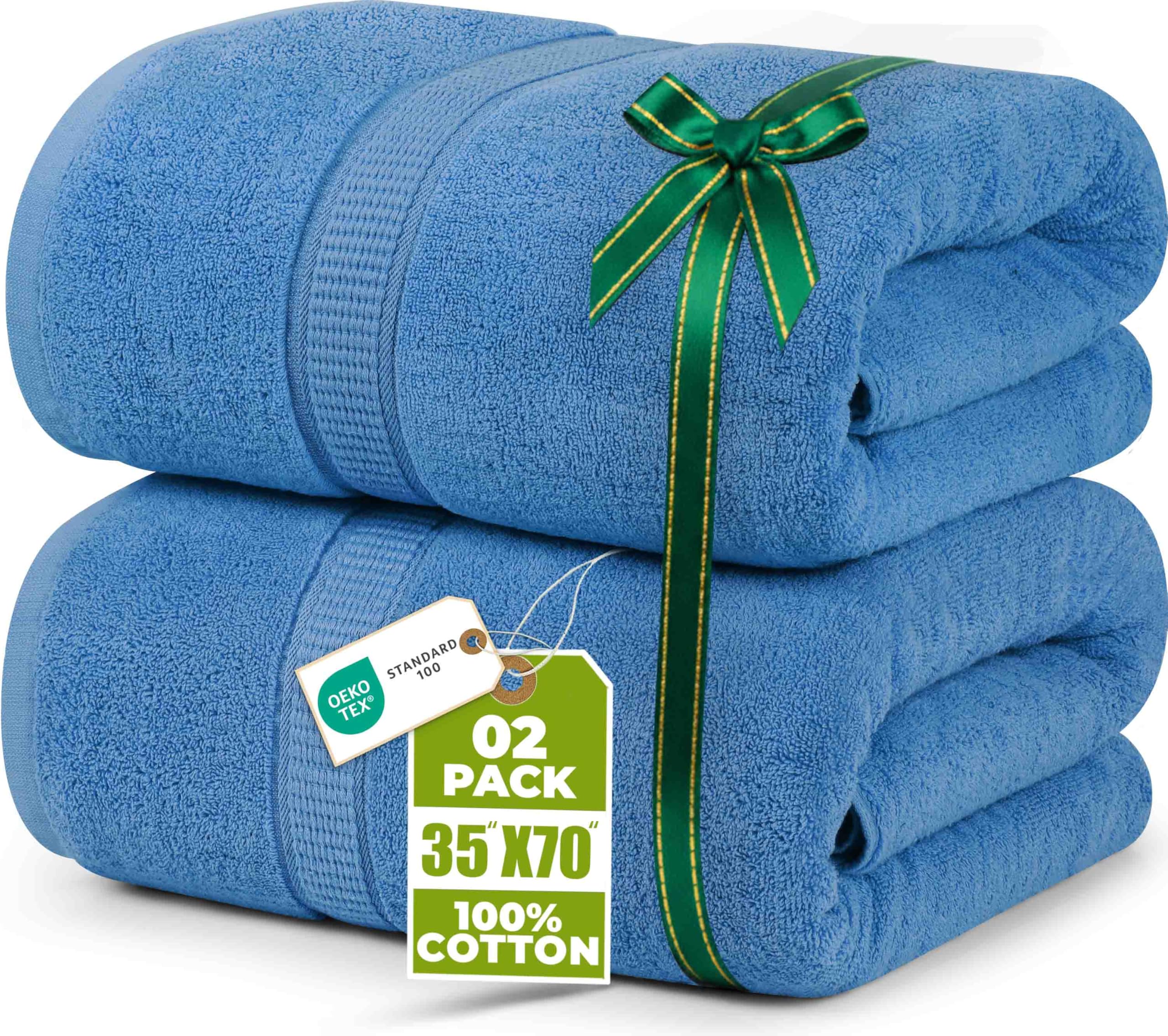 Utopia Towels - Premium Jumbo Bath Sheet (90 x 180 cm, 8 Pack) - 100% Ring Spun Cotton Highly Absorbent and Quick Dry Extra Large Bath Sheet - Super Soft Hotel Quality Towel (Electric Blue)