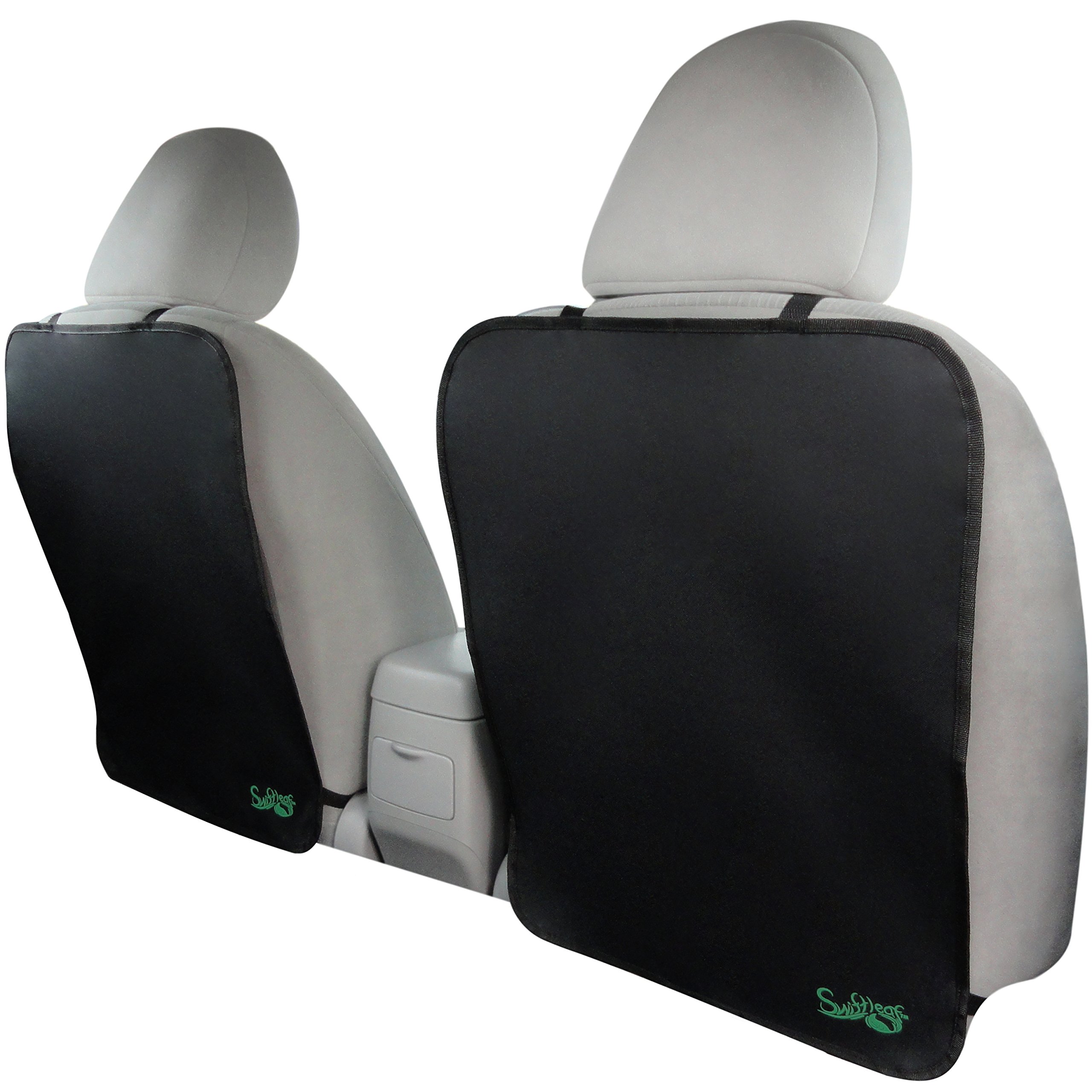 Backseat Kick Mat (2 Pack) by Swiftleaf - Universal Fit - Premium Seat Protection - Guards Against Dirty Baby & Kids Shoes