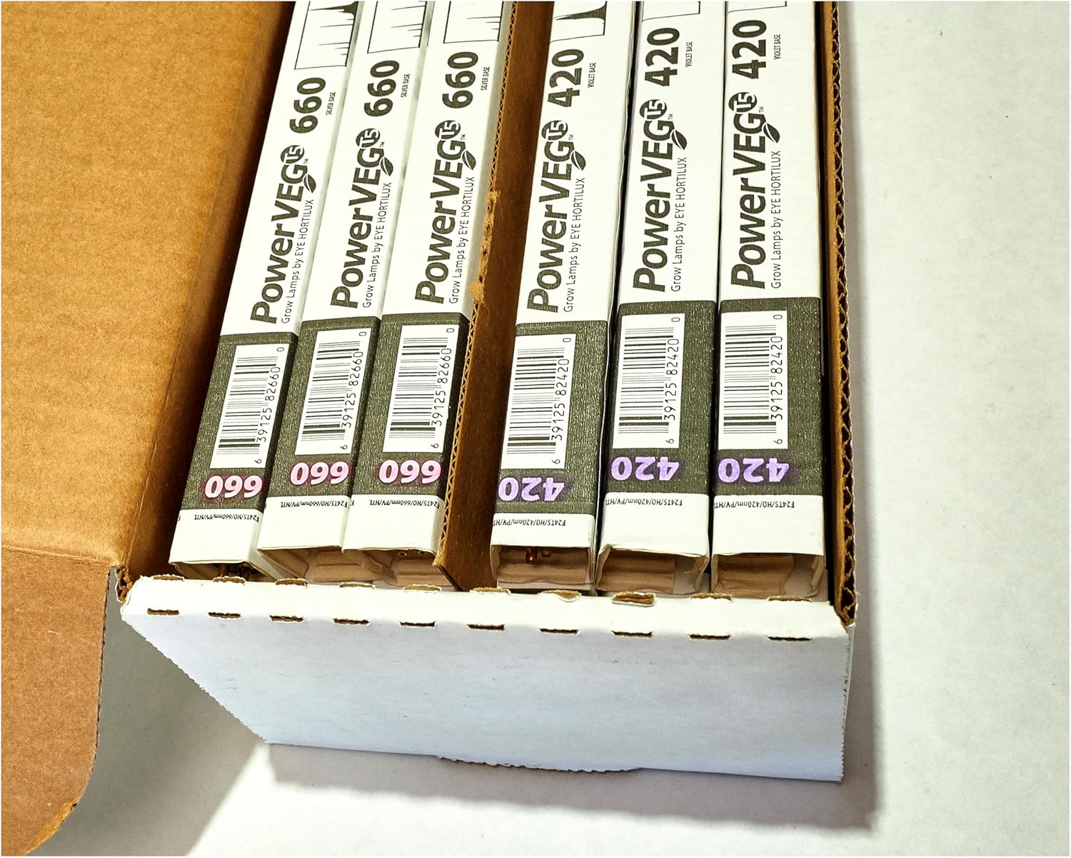 Hortilux Eye Lighting International PowerVEG T5 2' Multi-Color Pack - Assorted Fluorescent Grow Lights for Vegetative and Flowering Plant Growth (Pack of 24)