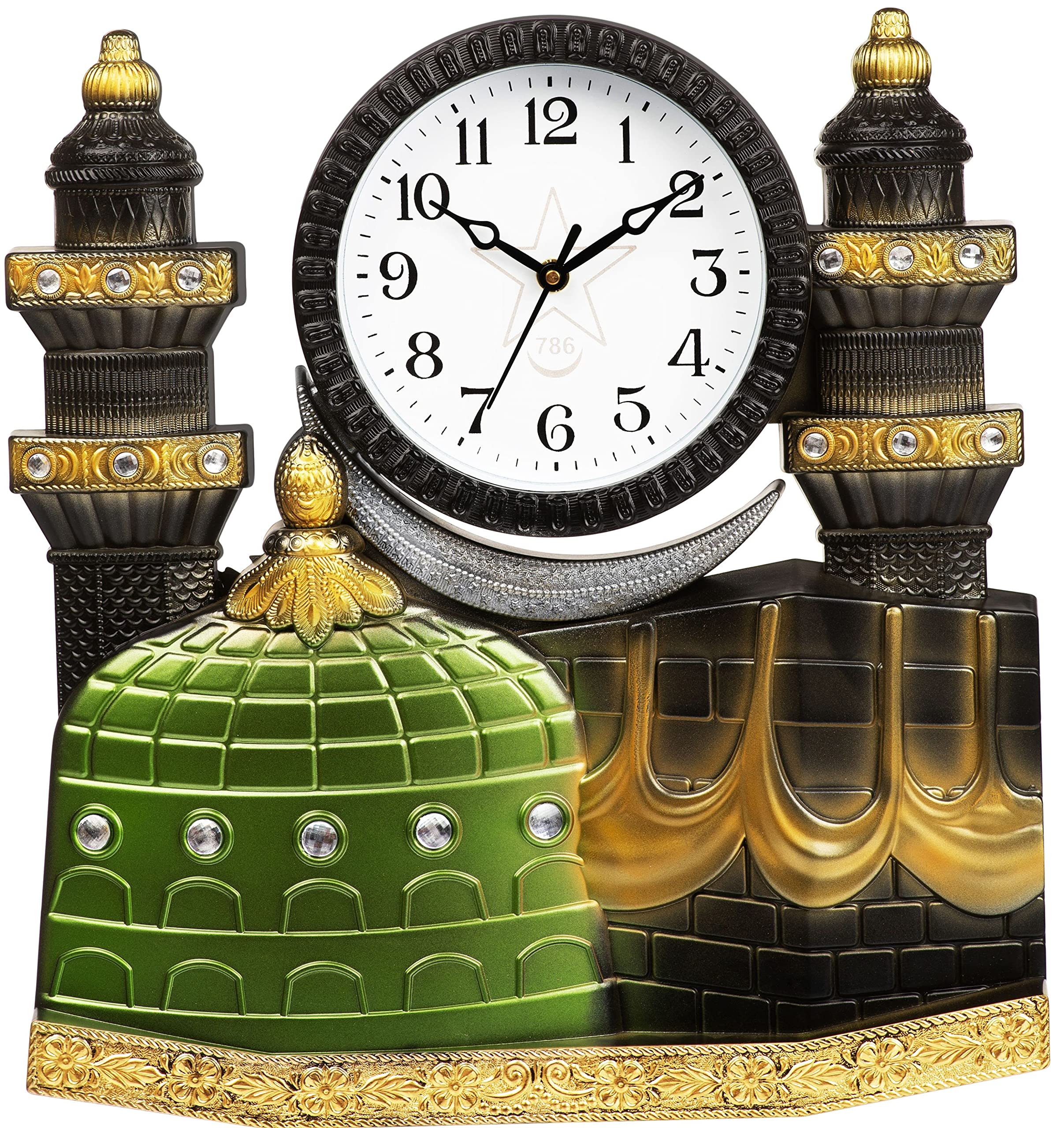 Harbour Analog Latest Stylish New Models Wall Clock with God Ganesh Frame for Home Living Room Hall Bedroom (Size Height 38 CM X Width 35.5 CM)- Home Decor Big Size Wall Clock MKH Strt 3