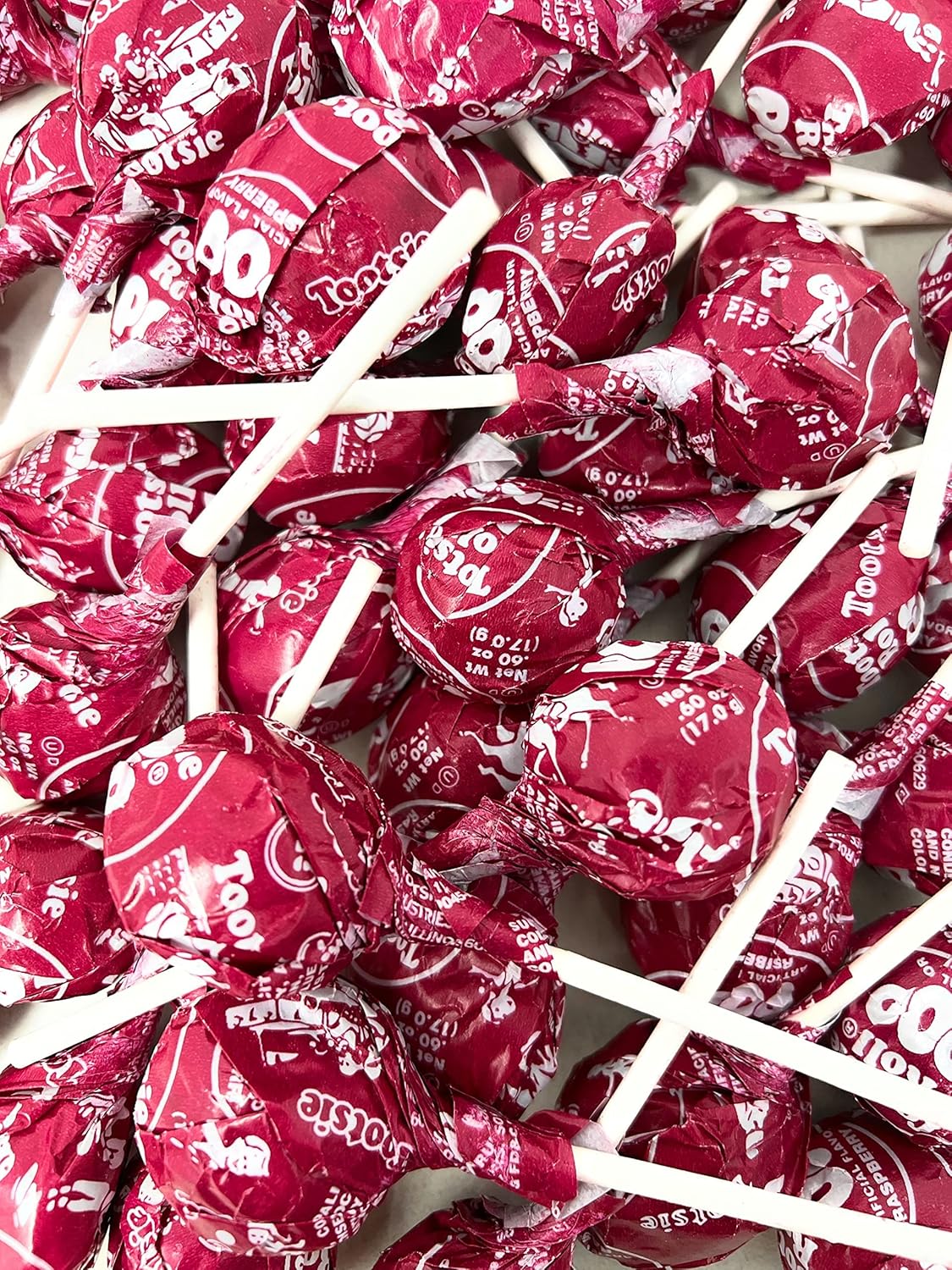Red Raspberry Tootsie Pops Bulk Candy 50+ Count Lollipops Suckers Variety Value Pack Aprox. 2.25 lbs (36 Oz)