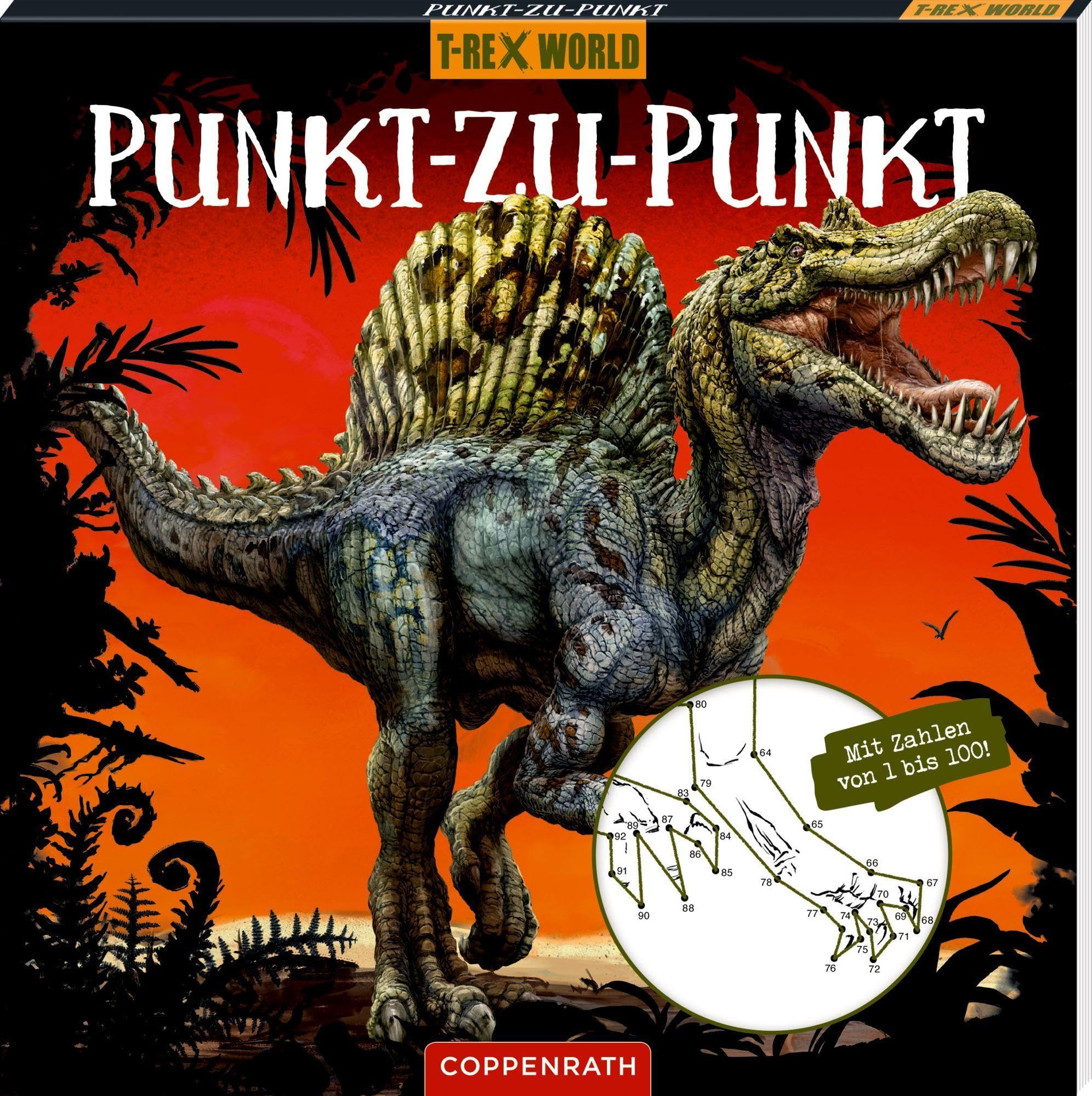 Punkt-zu-Punkt: Mit Zahlen von 1 bis 100 (T-Rex World): Punkt-zu-Punkt Malblock mit 32 Motiven für Kinder ab 5 Jahren