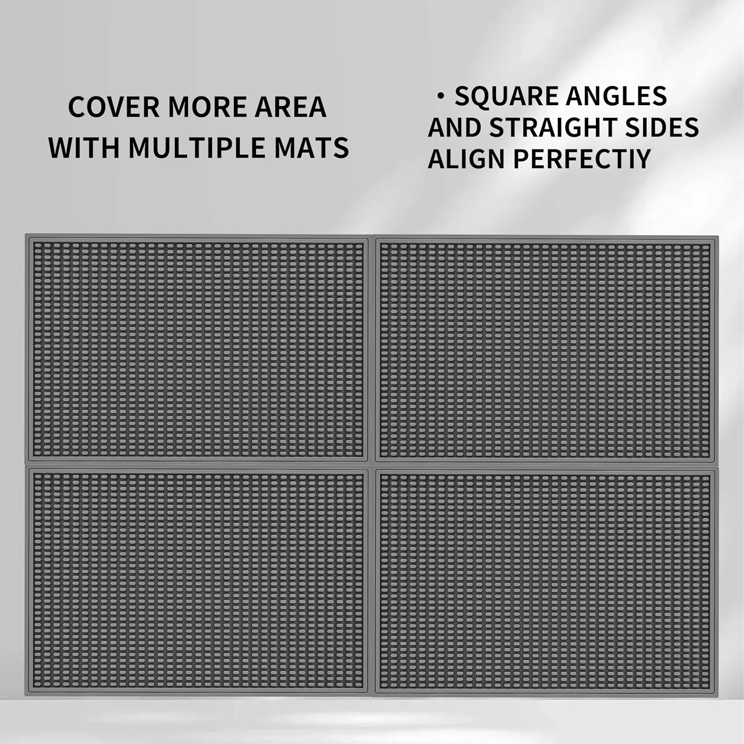 WAFT YEARN 18inX12in Bar Mat Dish Drying Mat Cocktail Service Spill Mats Bartending Countertop Kitchen Coffee Bar Silicone Non Slip Durable Flexible Absorbent Spill Resistant Rubber Heavy Duty Grey