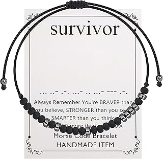 Survivor Morse Code Bracelet Cancer Survivor Gifts for Women Survivor Bracelets Cancer Inspirational Gifts Survivor Jewelry