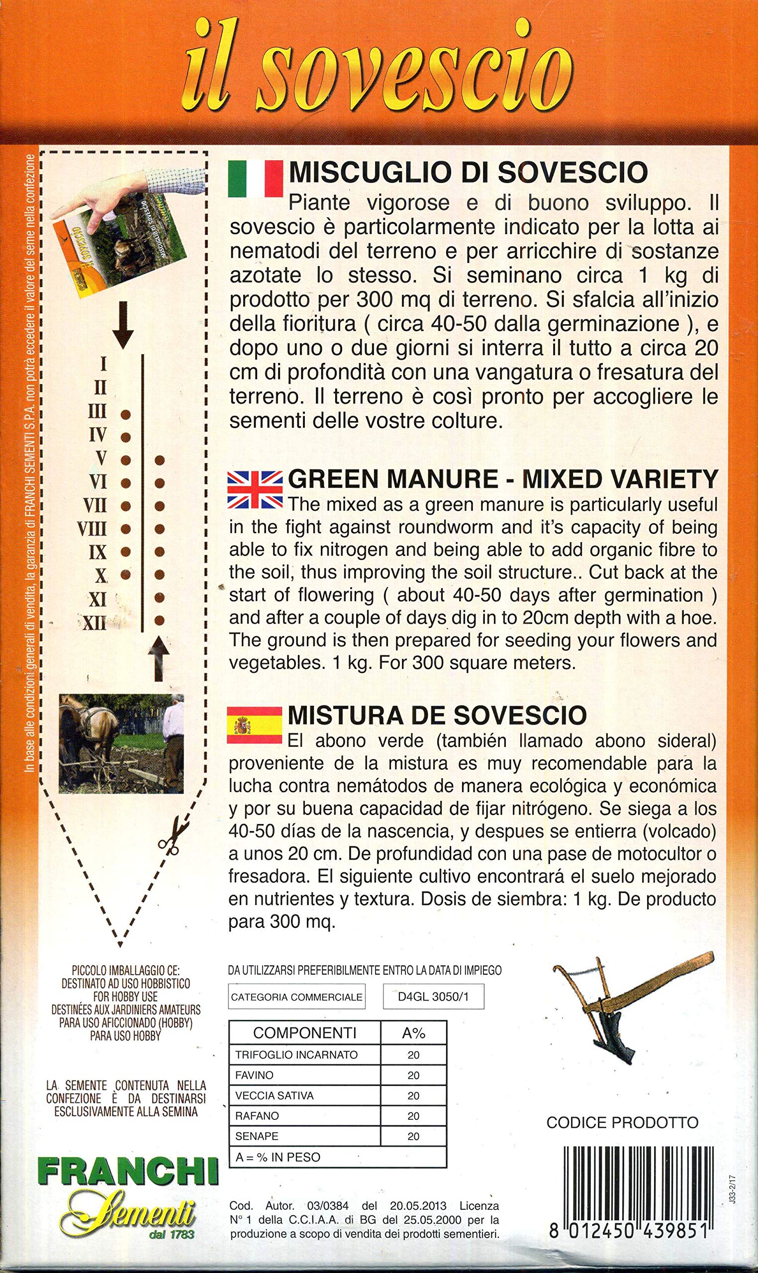 Miscuglio Sovescio 1kg - Per Terreno, Contro Nematodi, Con Trifoglio, Veccia E Favino - Foto 5