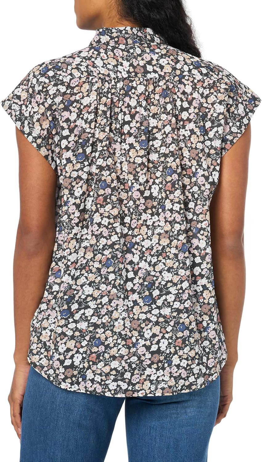 Lucky Brand Womens Lucky Brand Women's Printed Short Sleeve Popover W/Schiffli - Image 3