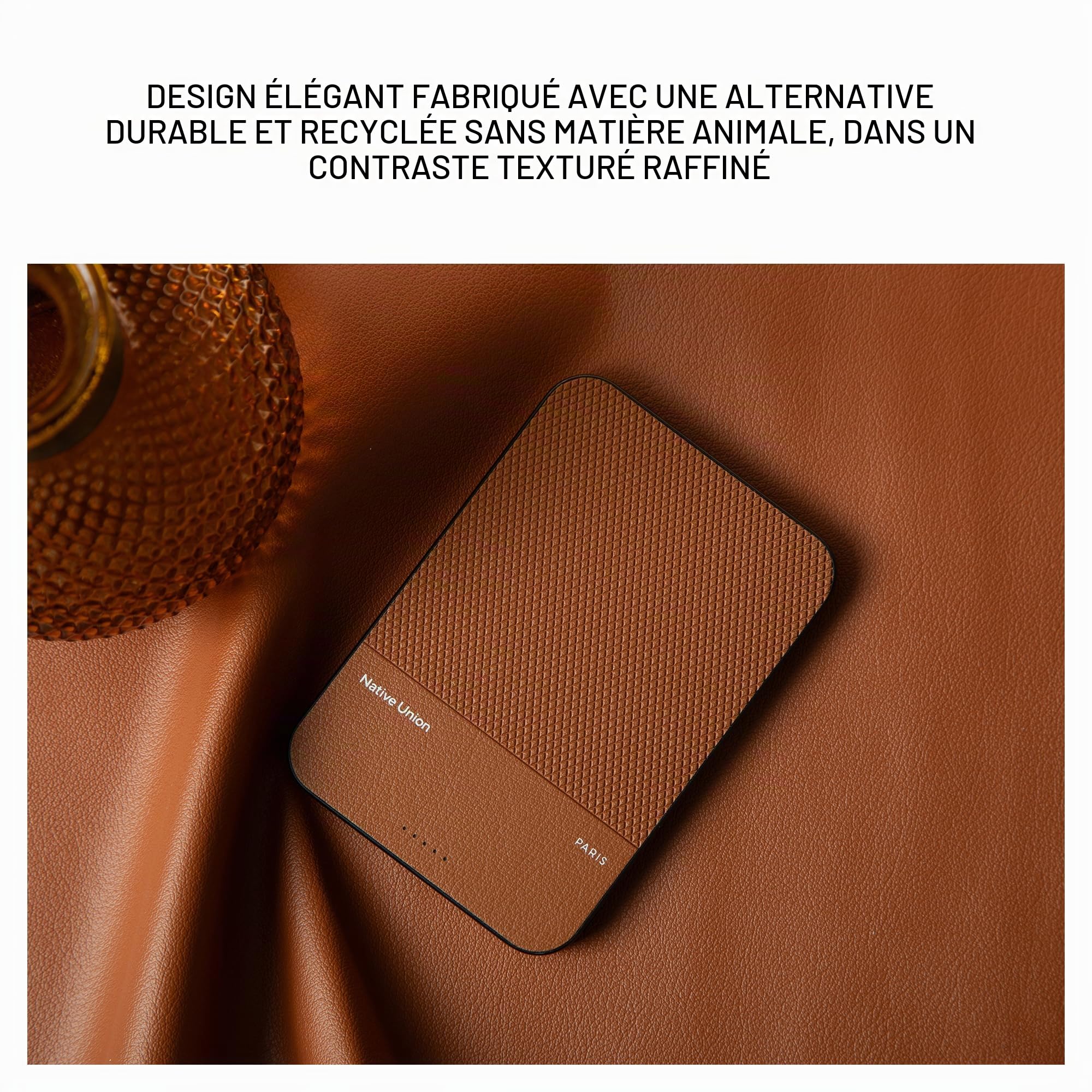 Native Union (Re) Classic Power Bank | Magnétique 5000 mAh Qi2 MagSafe 15W – Batterie Externe avec Câble USB‑C – Compatible iPhone Air, 17, 17 Pro, 17 Pro Max, 17e, AirPods Pro 3 (Bleu Marine)