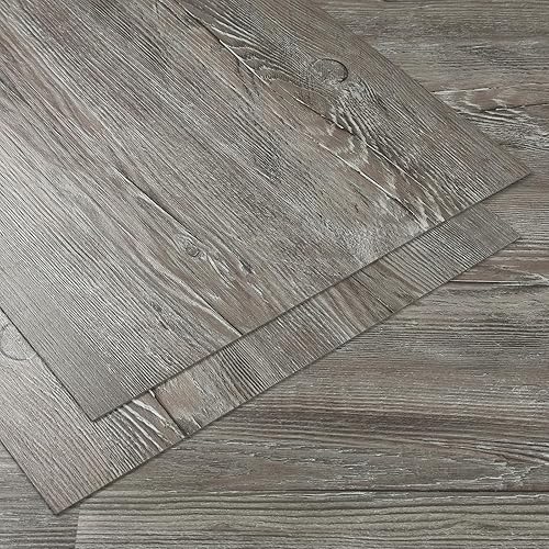 Stickyart Grey Wood Vinyl Floor Tile Peel and Stick Flooring
