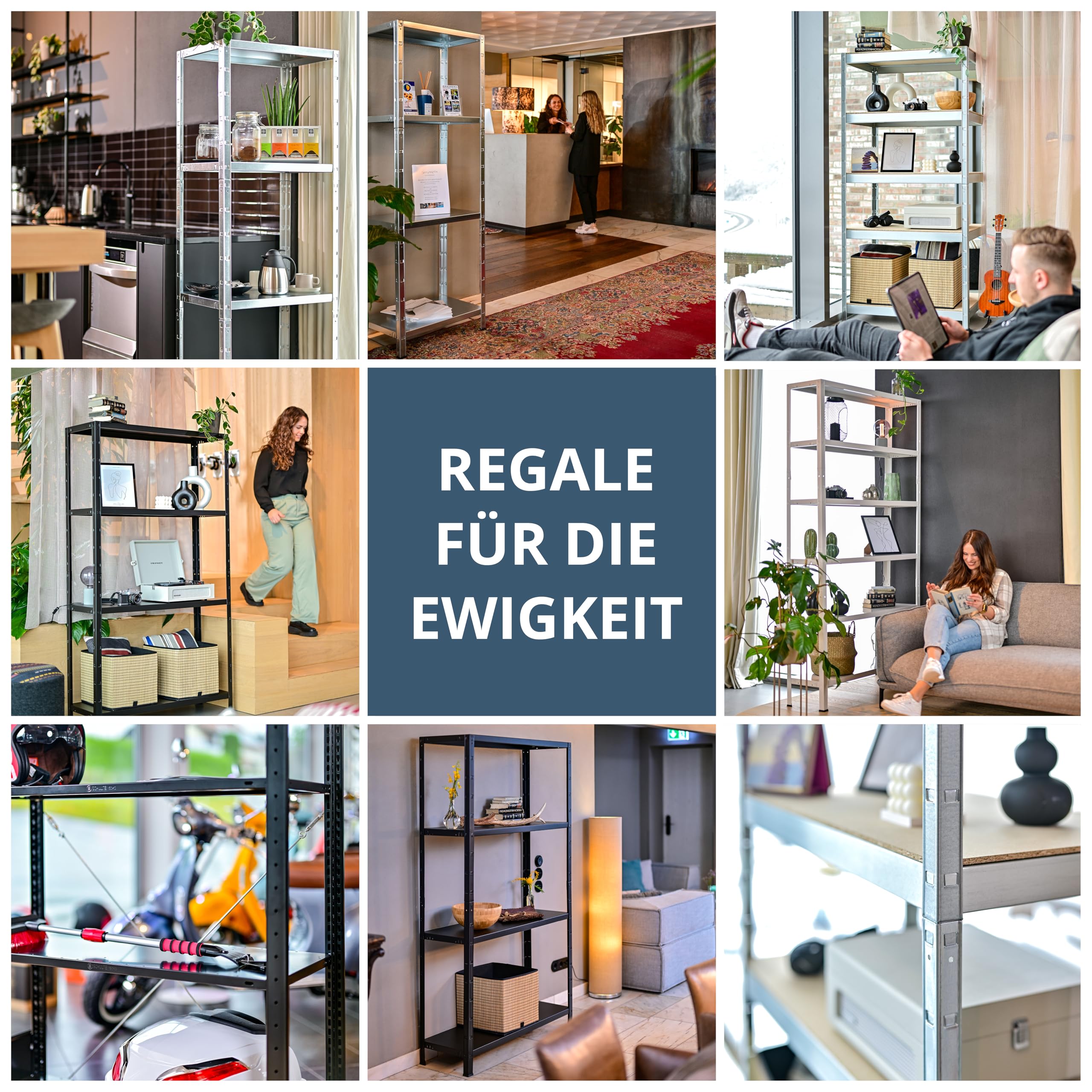 SCHULTE Regalwelt Stecksystem-Schwerlastregal - 5 MDF Böden 180x120x40 cm (HxBxT), verzinkt
