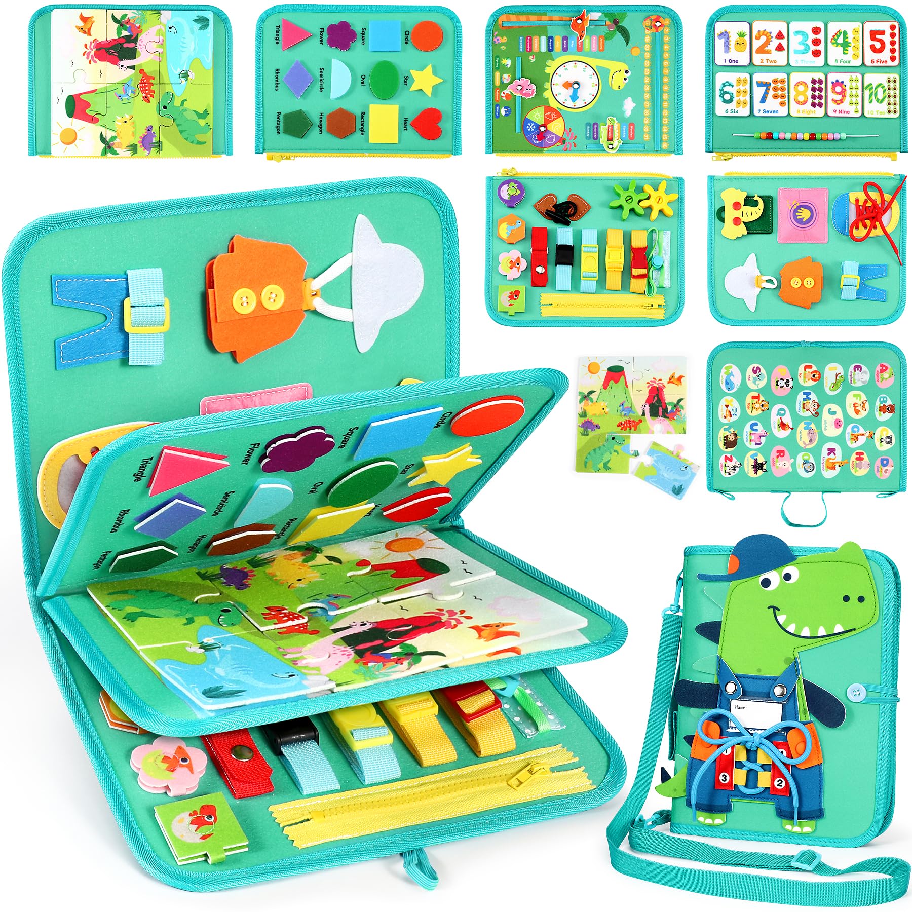 Gontence Busy Board - Giochi Bambini 2 3 Anni - Giochi Montessori 1 Anno - Giochi Educativi 3 4 5 Anni - Pannello Sensoriale Montessori Libro Sensoriale - Regalo Bambino Bambina