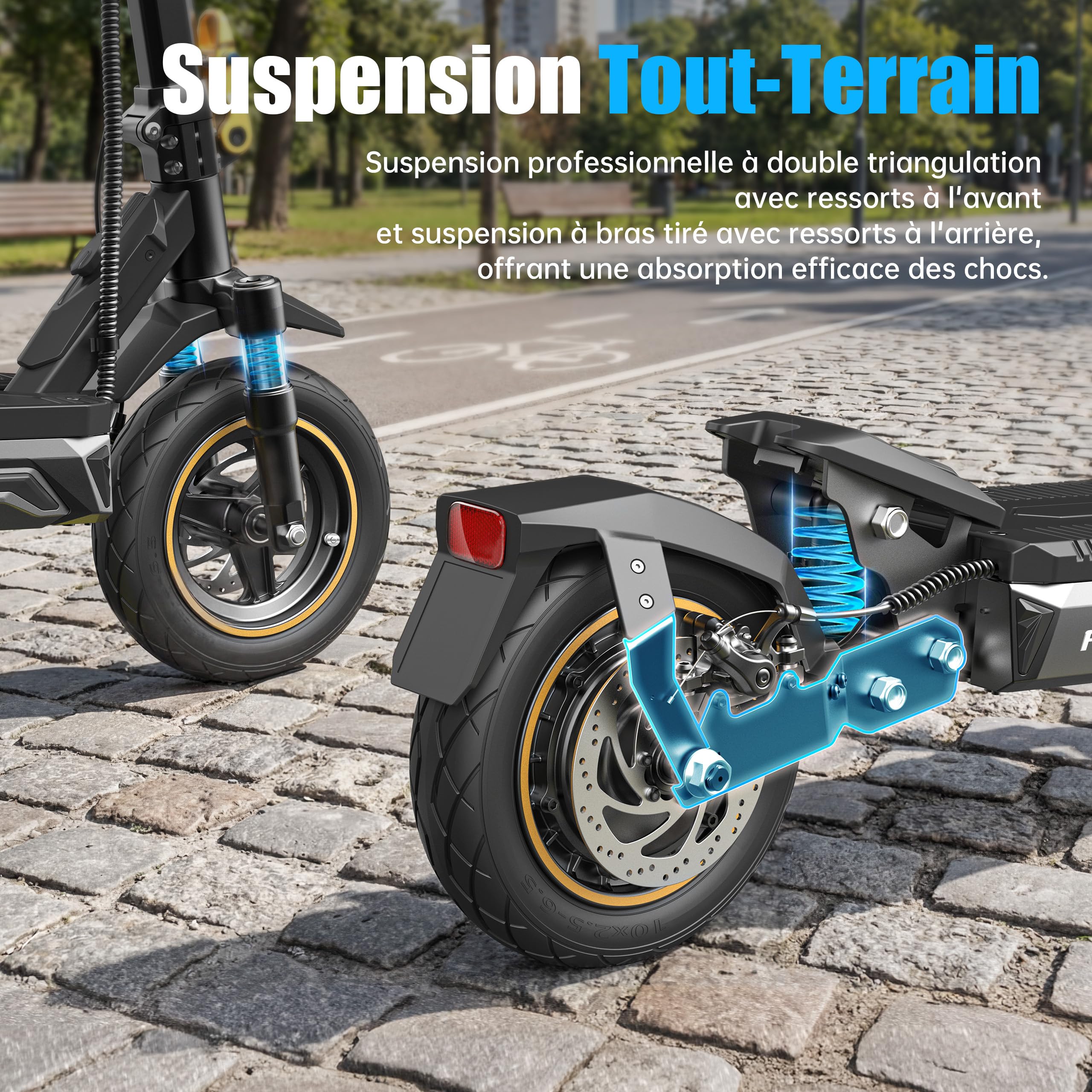 Ausom K20/K20 Pro Trottinette Électrique Adulte, 70KM/90KM Autonomie, Pliable avec Suspension ShocFree, 10" Pneus trorinette électrique Puissant, 48V Batterie Grande Capacité