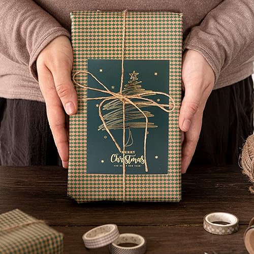 Miniatura 6 de CLEVER SIGNS Tarjetas de Navidad de lámina dorada, paquete de 24 con sobres, tarjetas de Navidad en caja, tarjetas de Navidad a granel, tarjetas de