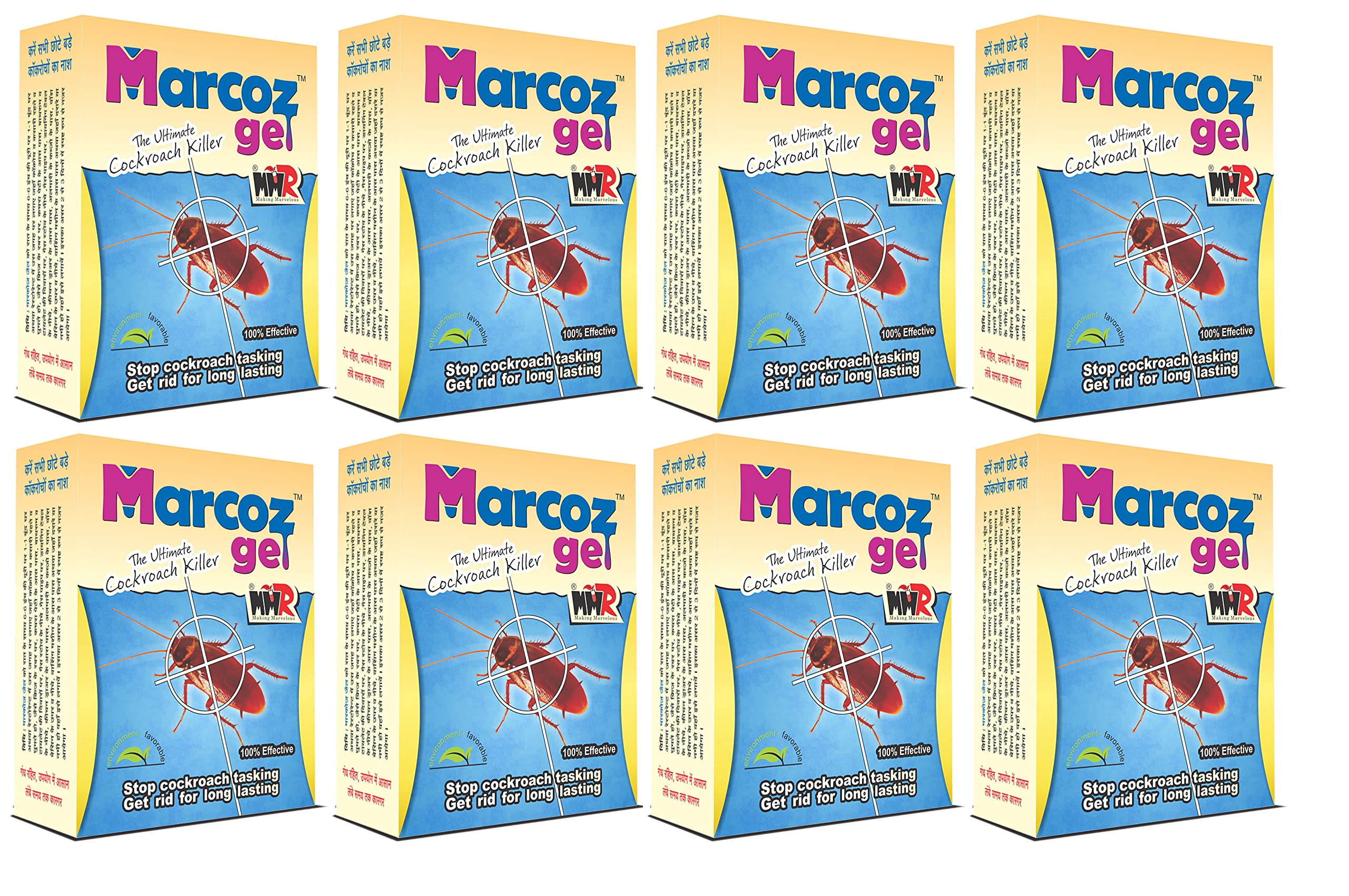 MMR Making Marvelous Marcoz Gel Ultimate cockroach killer gel for home Kitchen Safe, Odourless, Fast and Convenient Powerfull 20g Pack of (8)