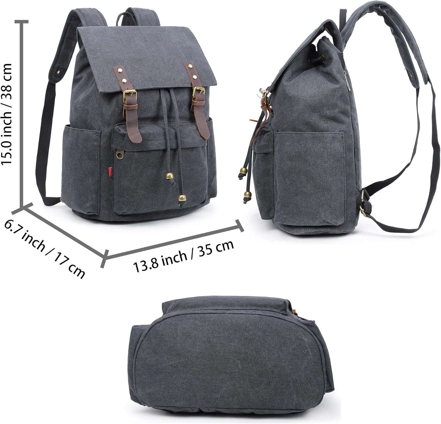 Exclusive Crest Design Vintage Canvas 16 inch Laptop Backpack School Bag Hiking Travel Rucksack 25L (Army Green) Super Sale π Crest Design Vintage Canvas 16 inch Laptop Backpack School Bag Hiking Travel Rucksack 25L (Army Green)