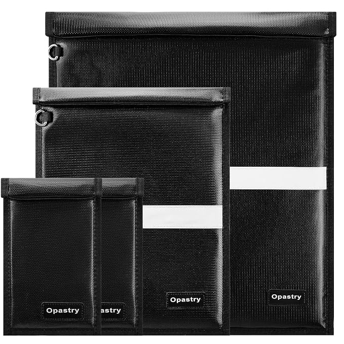 4 Pack Faraday Bags for Laptops & Tablets & Phones & Car Keys, Anti-Tracking Faraday Bag, Large Faraday Cage with Reflective Strip, RFID Signal Blocker Bag