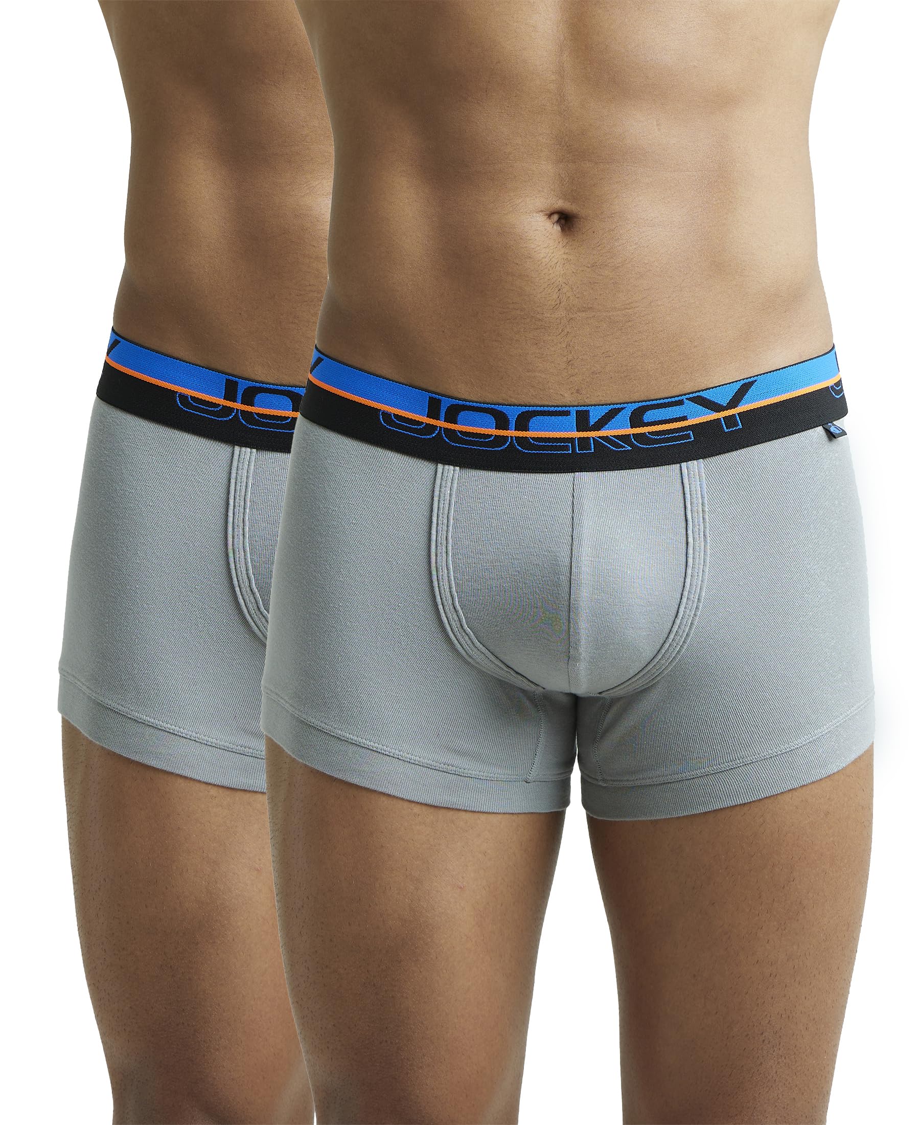jockey FP03 Men's Super Combed Cotton Rib Solid Trunk with Ultrasoft Waistband (Pack of 2)_Monument_S-picture-13