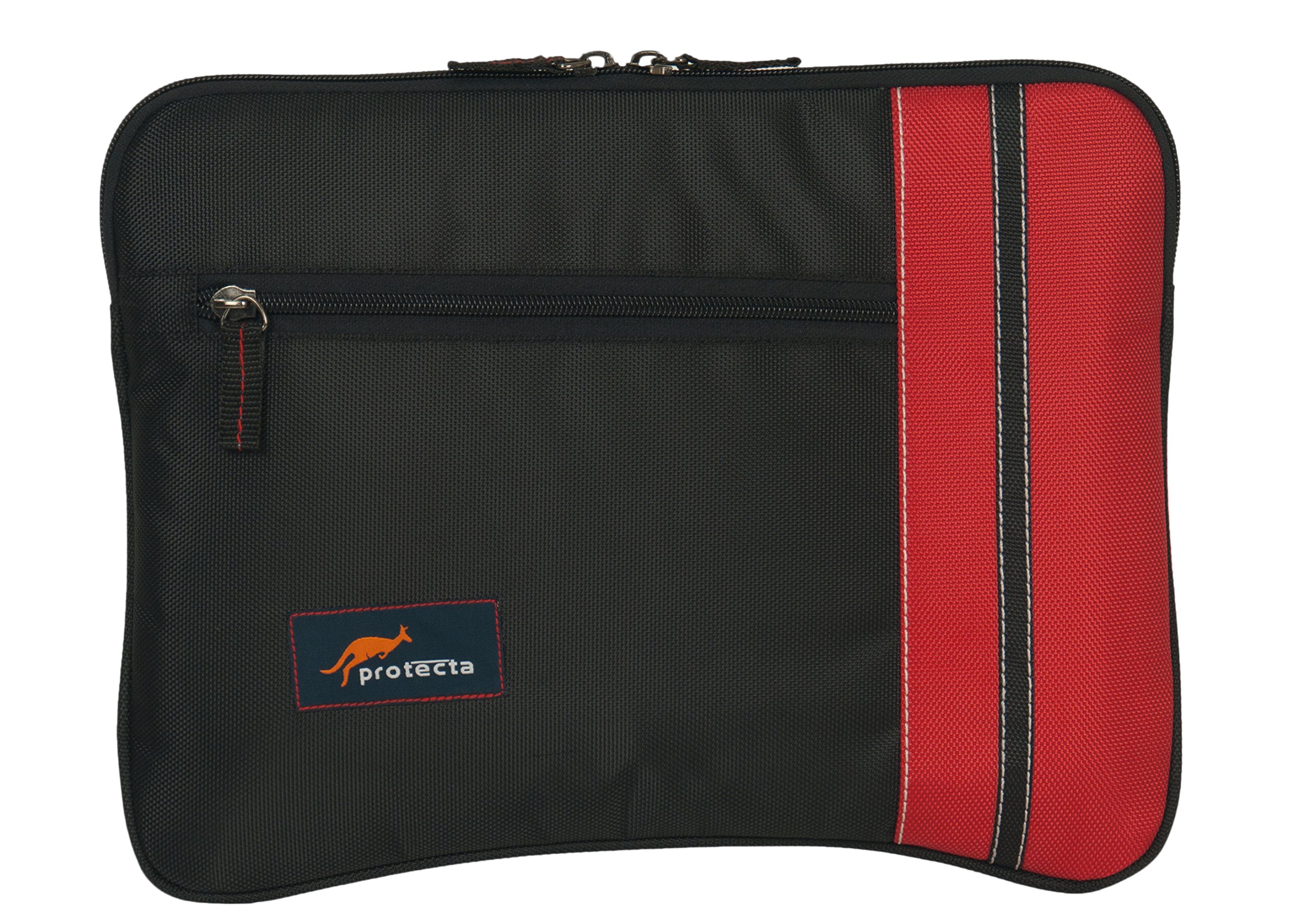 Protecta Stripy Laptop Sleeve for MacBook Air© / MacBook Pro Retina & Other Slim Profile 13 Inch Laptops (Black & Red)