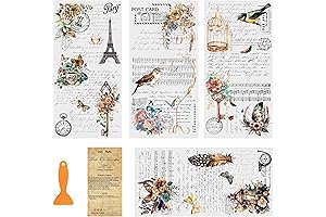 Vintage Rub on Transfers for Crafts, Elegant Melody Transfers for Furniture, Home Decor