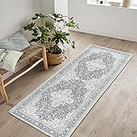 Vista 61 de Bloom Rugs Alfombra de pasillo lavable antideslizante de 7 pies – Beige/Gris Camino tradicional para entrada, pasillo, baño y cocina