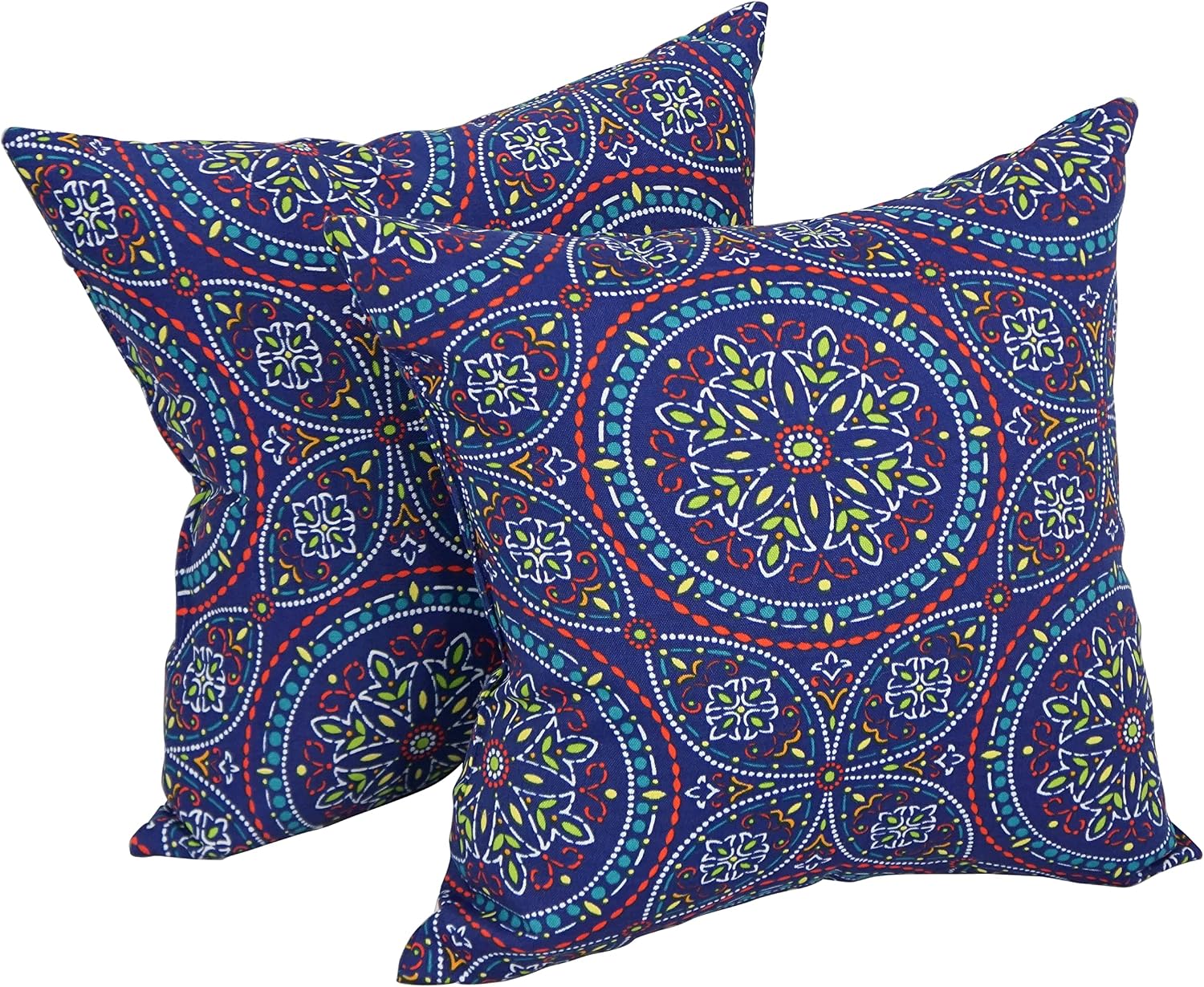 Blazing Needles Outdoor Geometric Throw Pillow, 17", Alden Confetti 2 Count