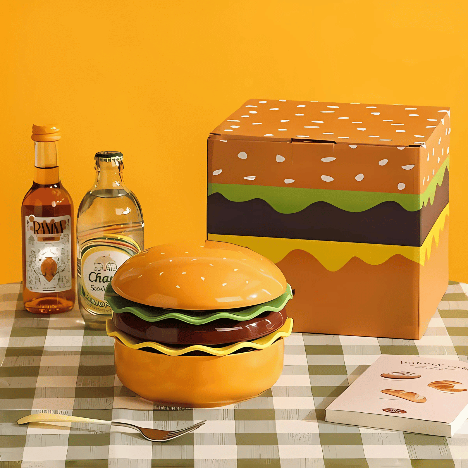 Amazon.com | FUNFINK Hamburger Plate Set, 5-Piece Stackable