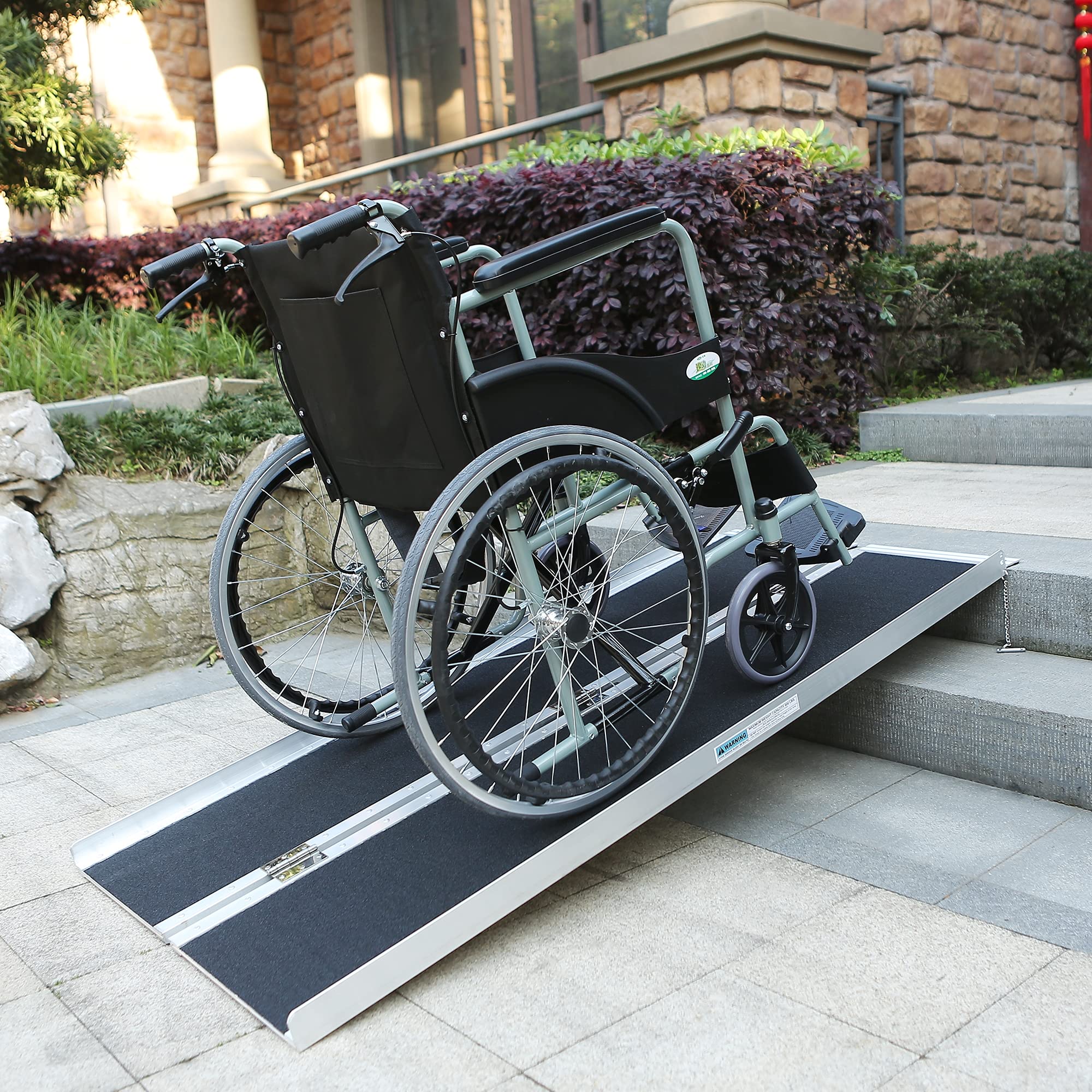 ORFORD NonSkid Wheelchair Ramp 5FT, Threshold Ramp with a NonSlip