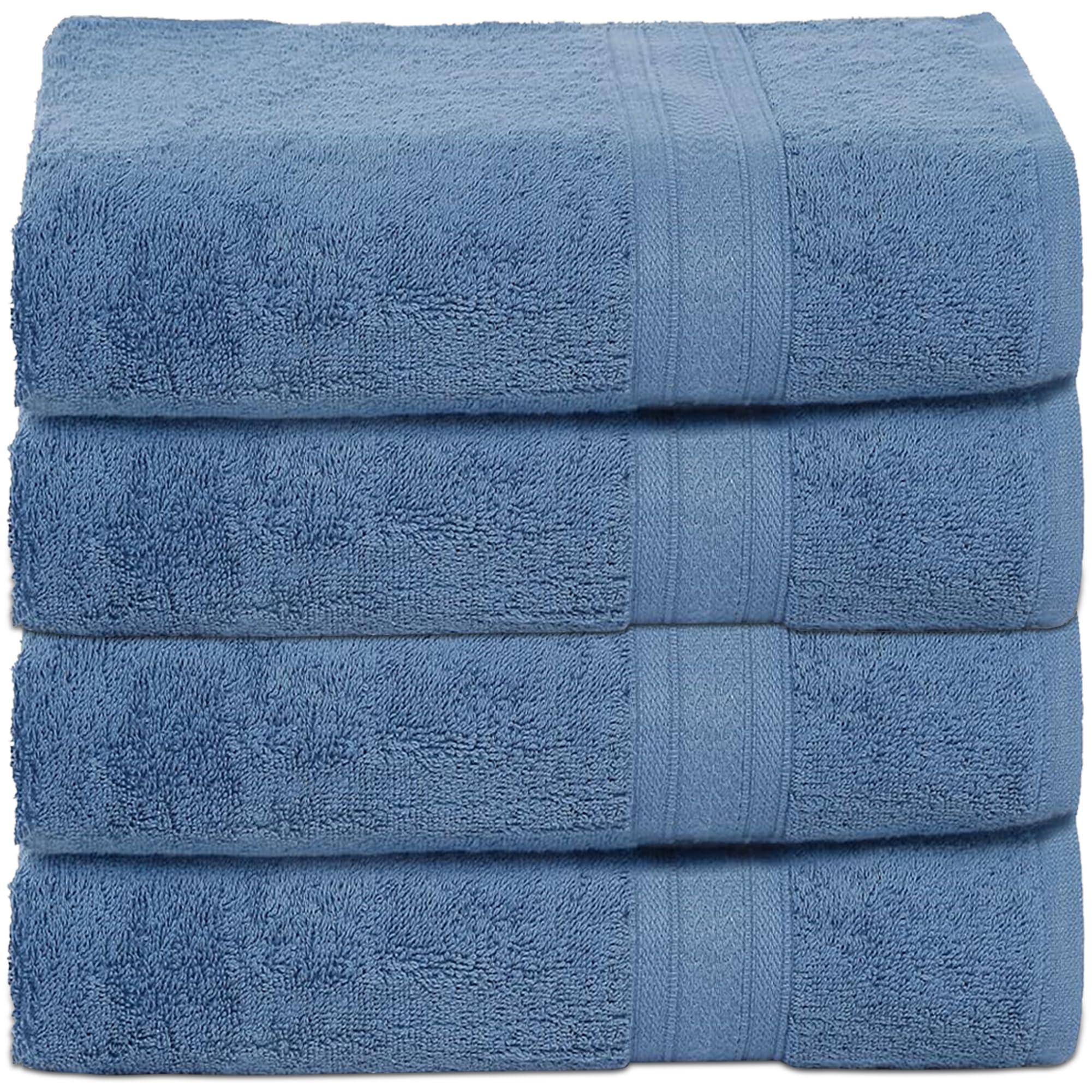 500 GSM Highly Absorbent Towels Set, 100% Cotton, Soft and Plush, All Seasons Use, Large, Everyday Use, Durable (4 Pcs Hand Towel Set, Sky Blue)