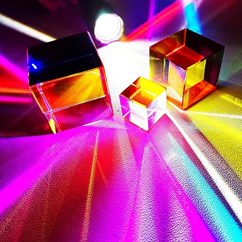 Miniatura 4 de UAKZMNE CMY Cube mezcla de colores con soporte de exhibición pulido de diamante, juguetes científicos y educativos, magníficos juguetes de física
