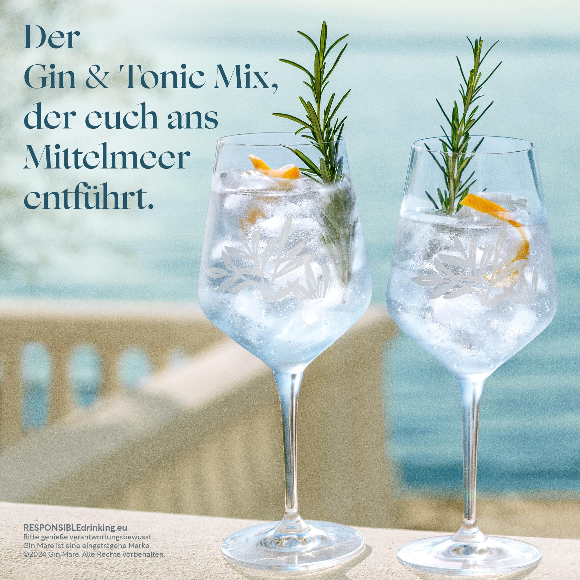Gin Mare und FEVER-TREE Mediterranean Tonic Water - Cocktail Set - 1x 0.7L Premium Gin mit 8-Pack 150 ml Tonic Water - Das Premium Gin und Tonic Set, für einen Cocktail mit mediterranem Twist
