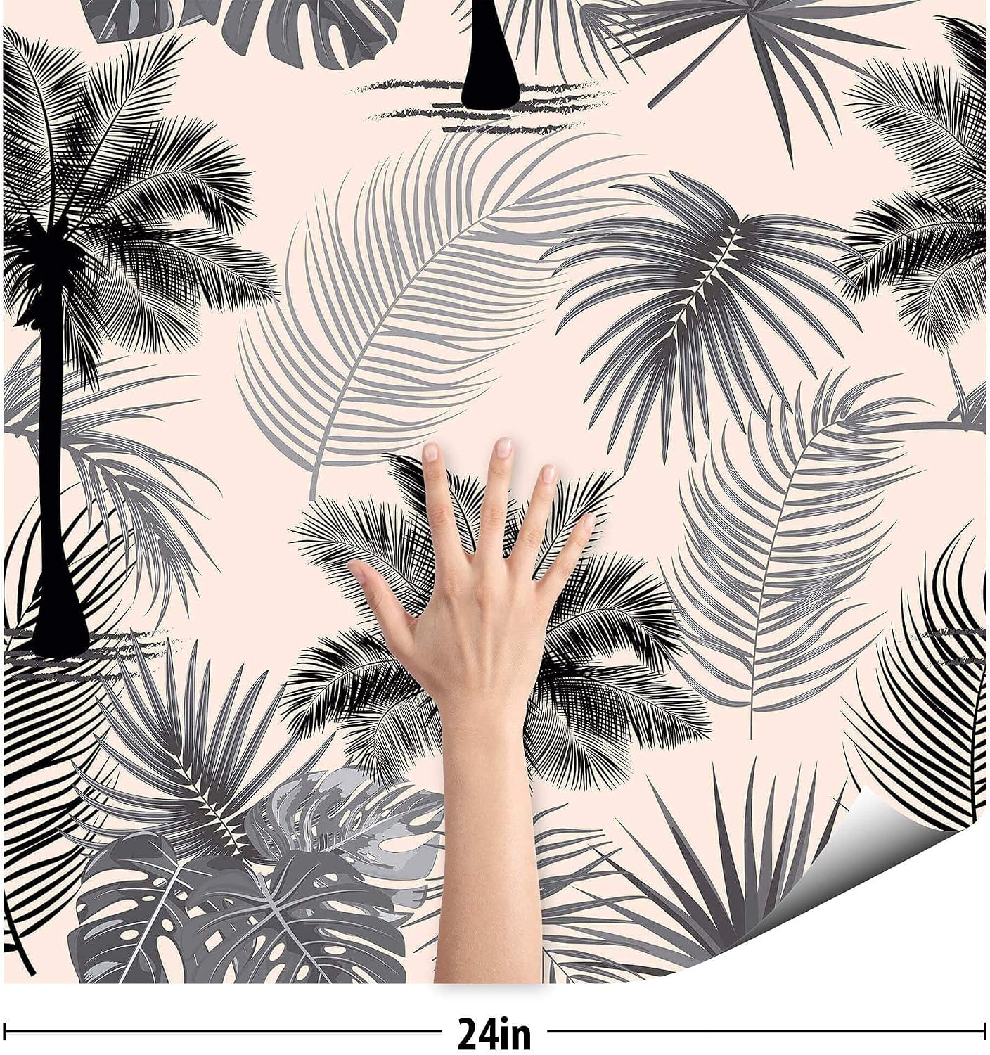 SpeedWallpaper Grey Leaf Peel and Stick Removable Wallpaper 6727