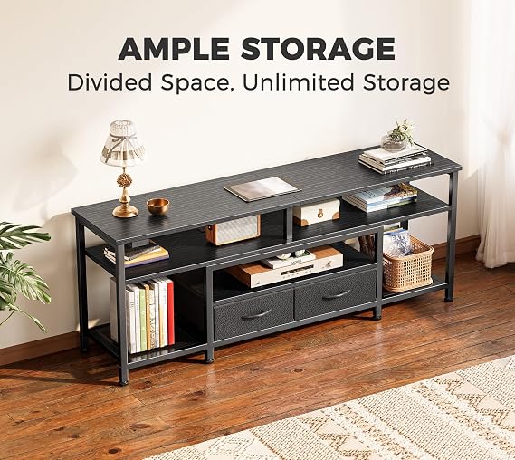 Huuger 54 Inch LED TV Stand with Power Outlets for 55 60 Inch TV