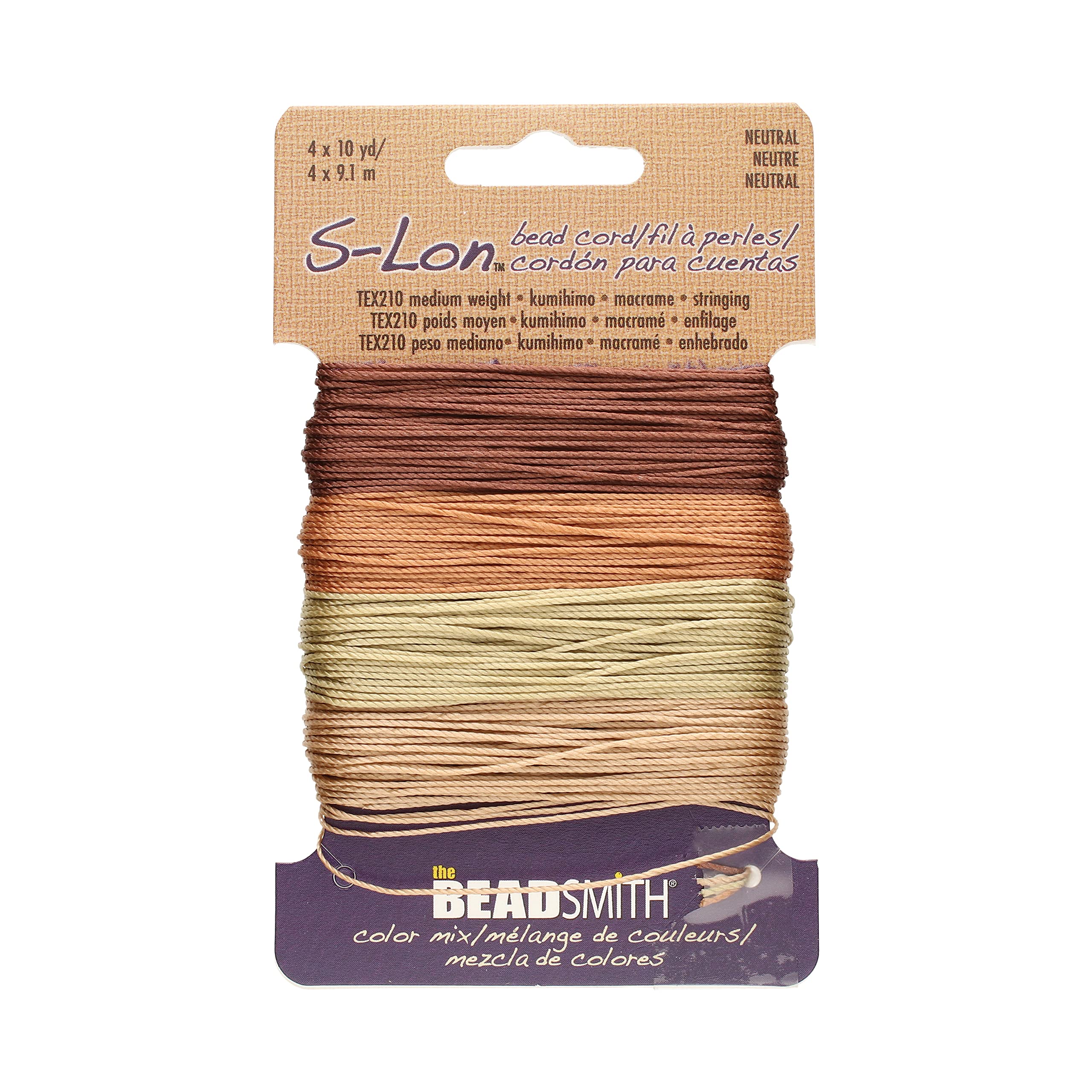 Beadsmith S-Lon Tex210 Medium Weight Bead Cord - Neutral