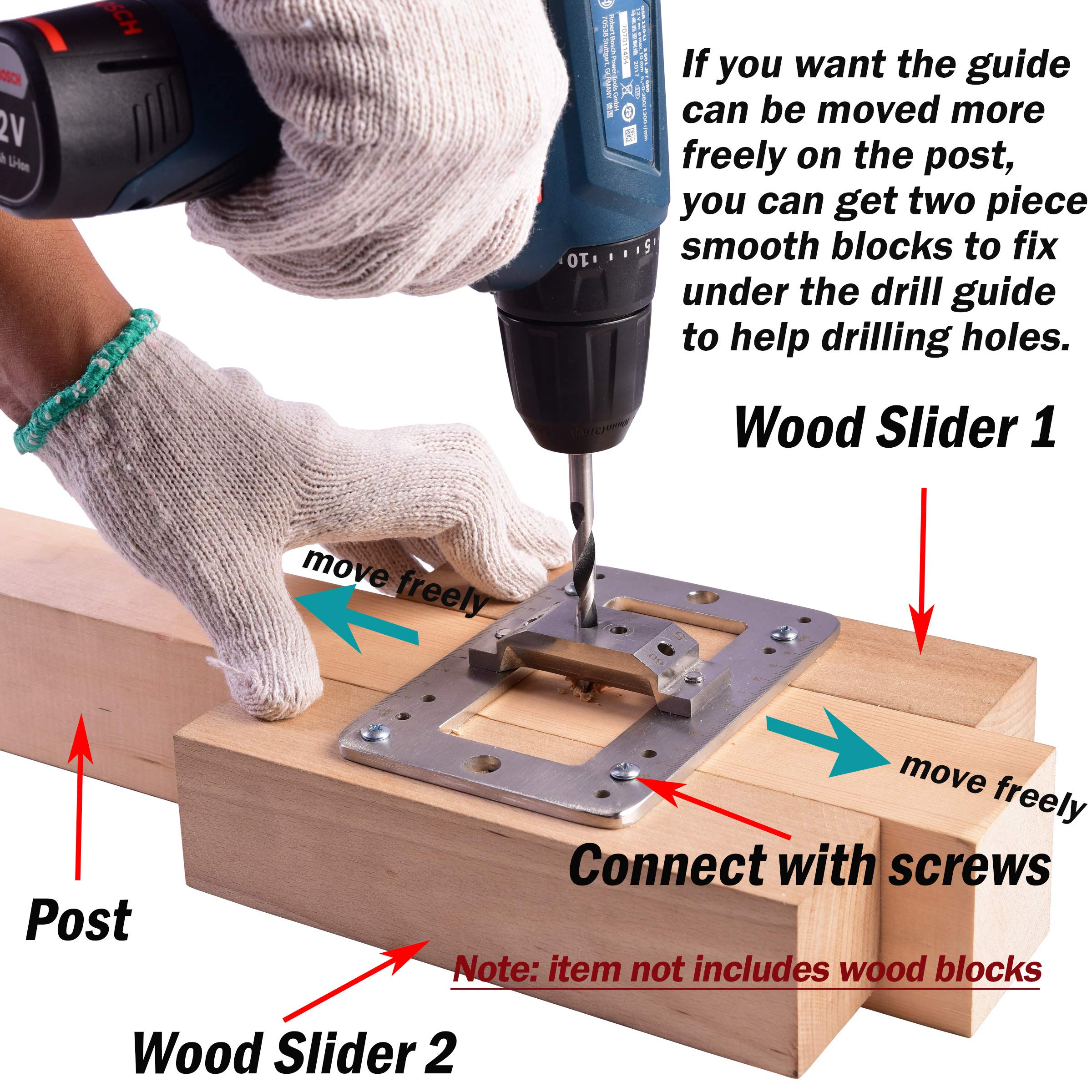 kjxxkj Drill Guide for Cable Railing Lag Screw Kit/Fitting of Wood Post