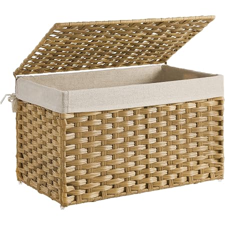 Set di 3 cestini portaoggetti pieghevoli con manici, in tessuto, per vestiti, libri, giocattoli, organizzazione domestica (grigio/bianco, medio