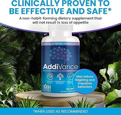 Miniatura 6 de AddiVance 120 Caps - Suplemento natural de apoyo cerebral para mejorar la concentración, la memoria y el comportamiento equilibrado - Suplemento