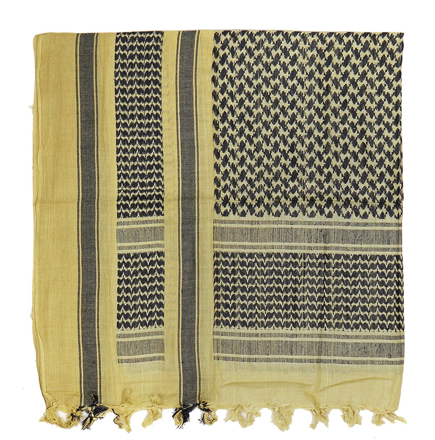 C.i. Men's Khaki/Black Army Military Sas Retro Desert 100% Cotton Large Shemagh Arab Scarf ()