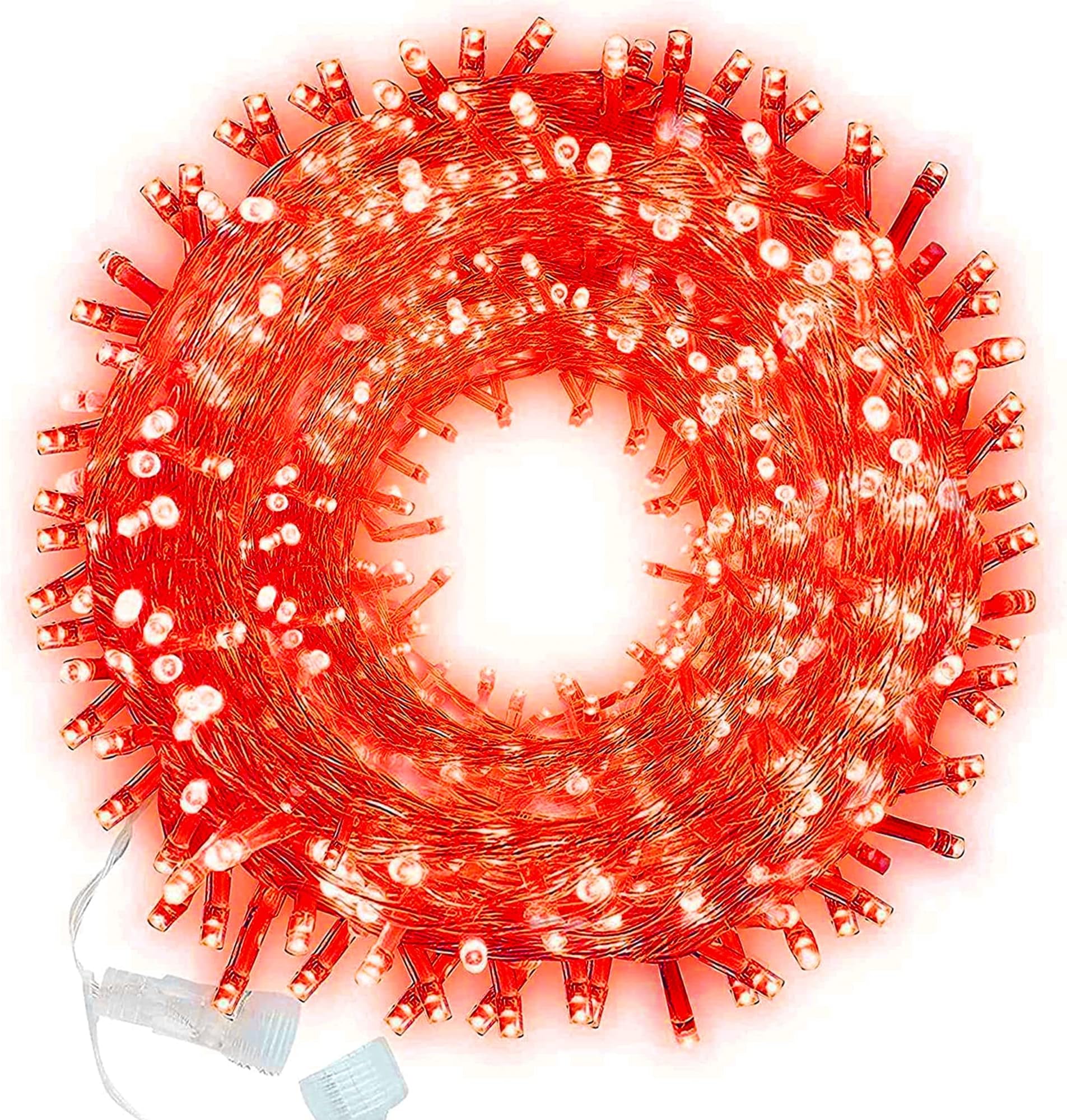 FUNPENY 300 LED Valentine's Day String Lights, 100 FT Plug in Waterproof String Lights with 8 Modes for Thanksgiving Christmas Garden Decoration, Indoor and Outdoor Decoration (Red)