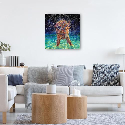 Miniatura 4 de Fine Art Canvas Lienzo decorativo de pared con diseño de luz de luna por la artista Iris Scott para sala de estar, dormitorio, baño, cocina,