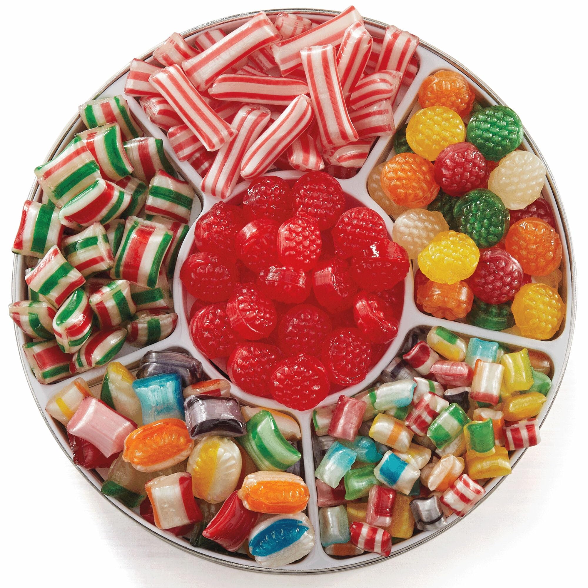 The Swiss Colony Traditional Candy Tin - 1 lb. 14 oz. Net Wt.: Old Fashioned Hard Candy Mix, Raspberry Drops, Pillows - Perfect Sweets Gift Box for All Occasions