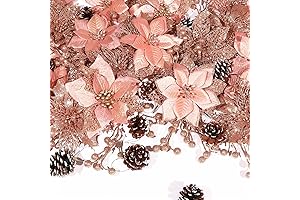Christmas Wreath Rose Gold: 56 Piece Artificial Flower Paradise