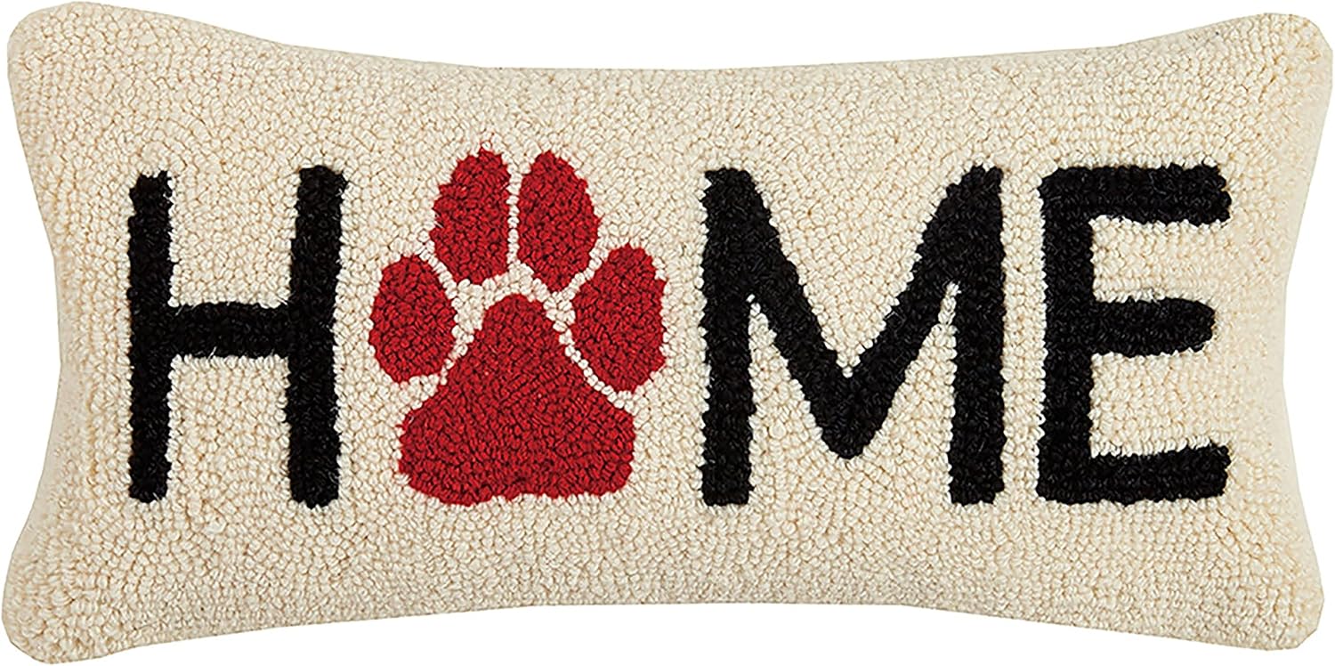 Peking Handicraft Home Dog Paw Hook, 9x18 Throw Pillow