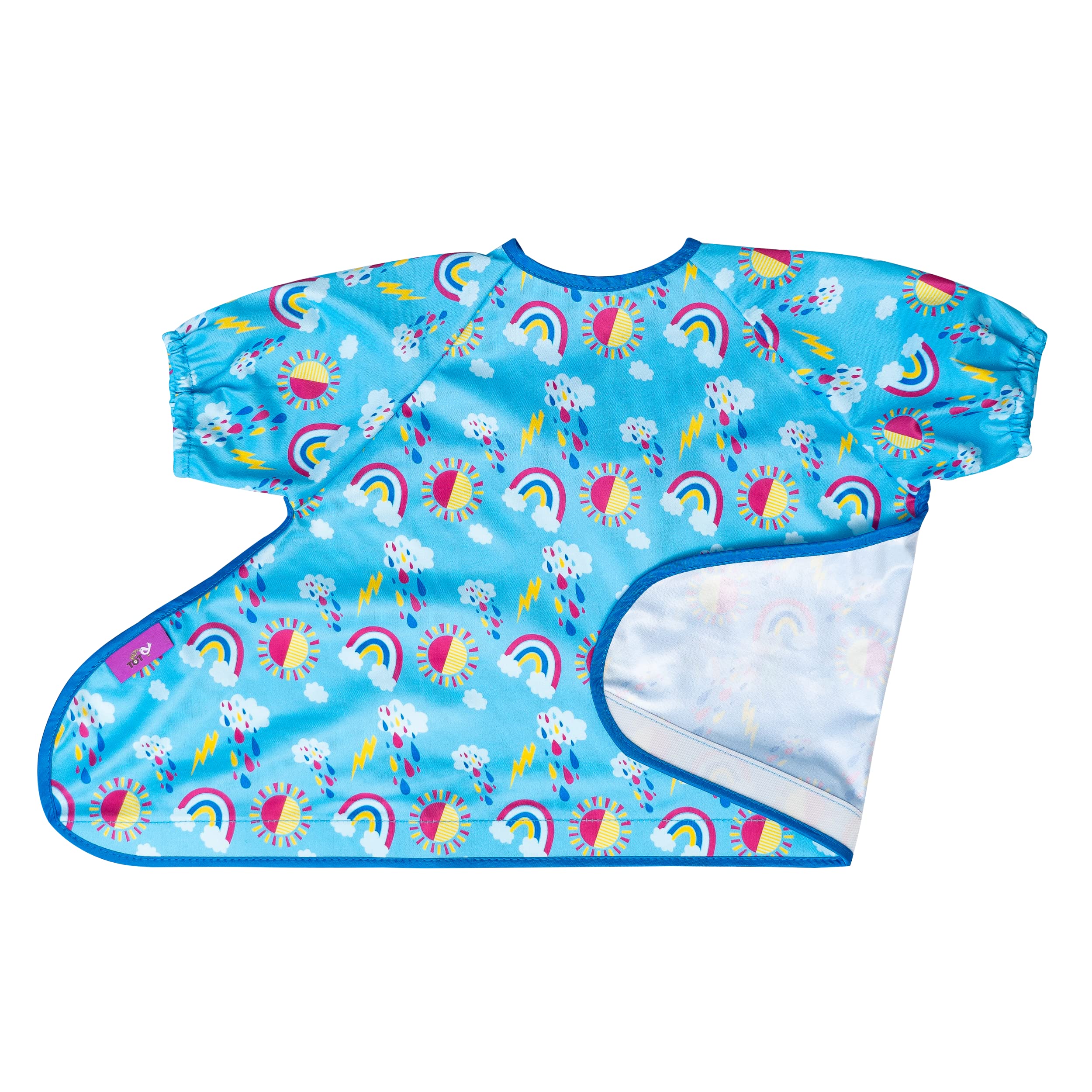 Tidy Tot Spare Weaning Bib for Bib & Tray Kit. Coverall Baby Feeding Bib with Short Sleeves. Attaches to Food Tray. Waterproof Short Sleeved Bibs. Mess Proof Baby Led Weaning Bibs BLW.