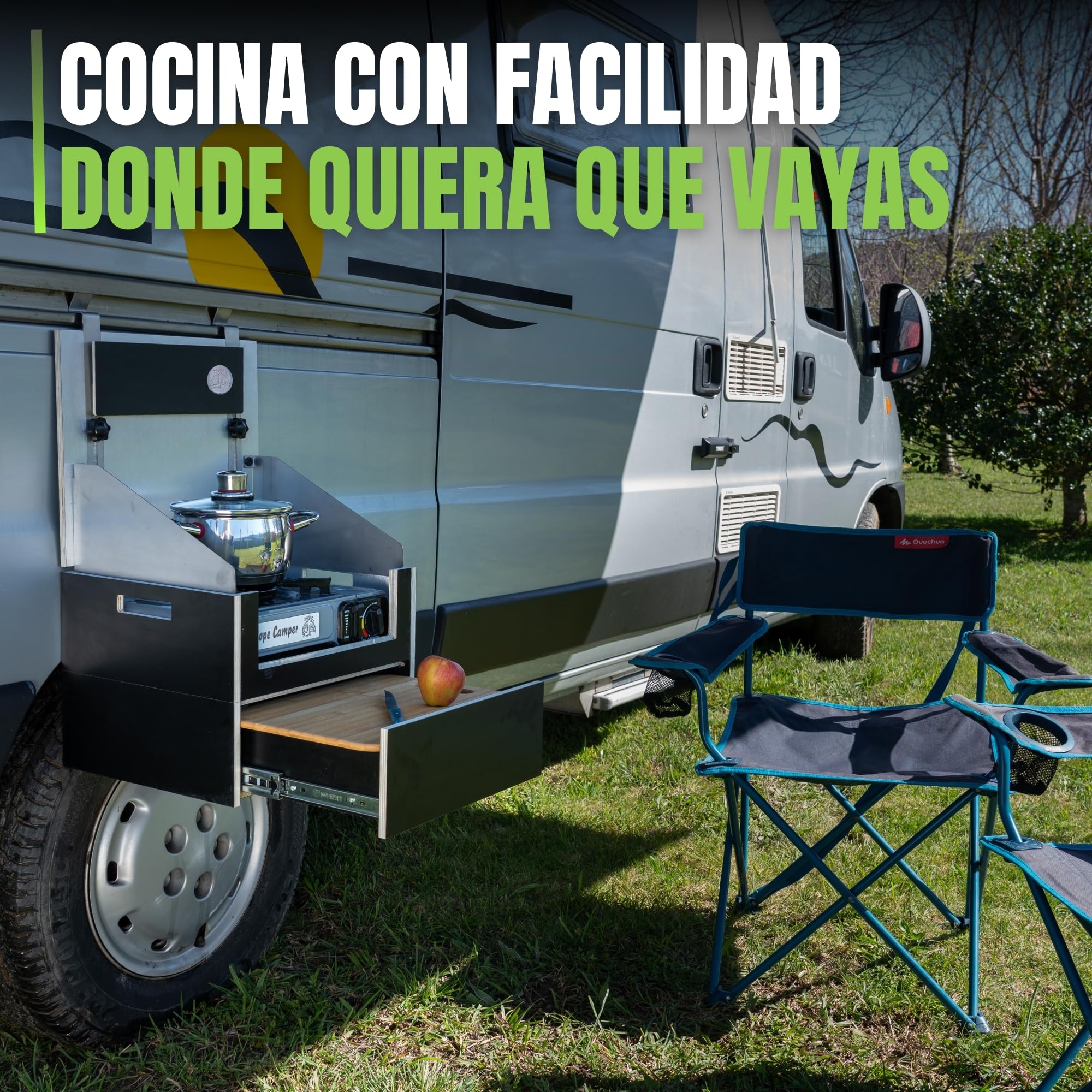Kit Cocina camper exterior - camping accesorios - accesorios camping - mueble cocina camping - cocina portatil - mueble camper - armario camping - tienda cocina camping