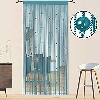 Vista 2 de Cortina de cuentas para puerta con borlas, panel de ventana con cuentas, divisor de habitación, decoración de pared, cortinas de armario