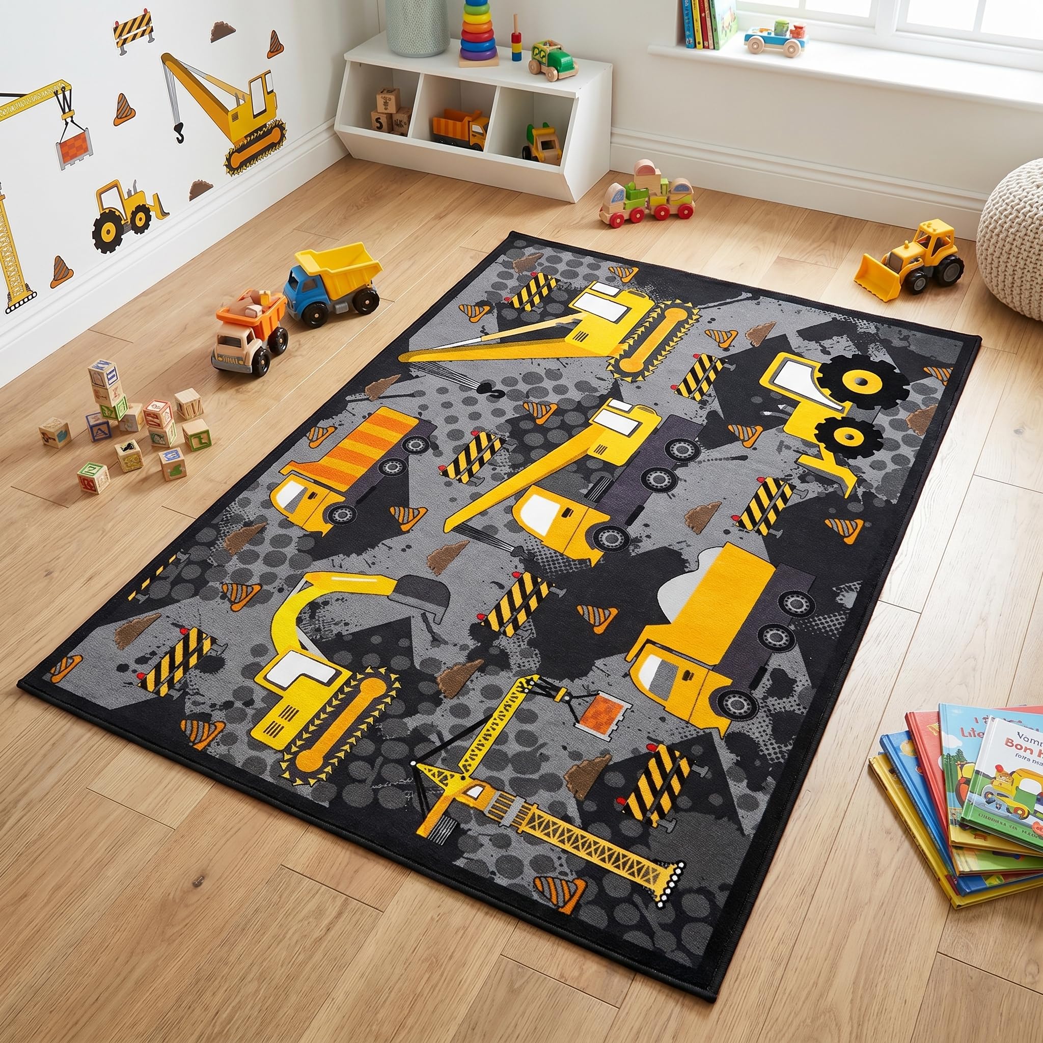 Amazon.co.jp: CAFCIOYG 建設ラグ 男の子用 ルーム プレイマット 車や