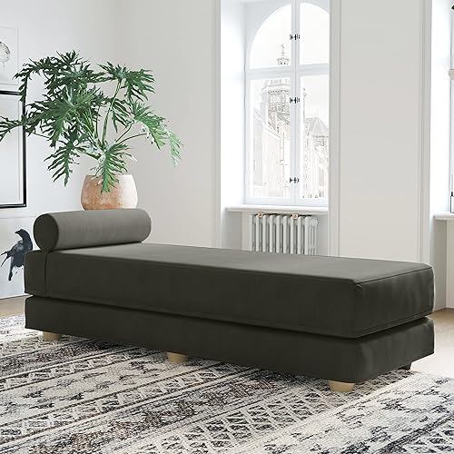 Miniatura 12 de Jaxx Alon Daybed - Diván Cama Plegable con Colchón de Espuma Viscoelástica Premium Tamaño Queen - Hecho en EE.UU., Gris Chenille-gris,Rojo