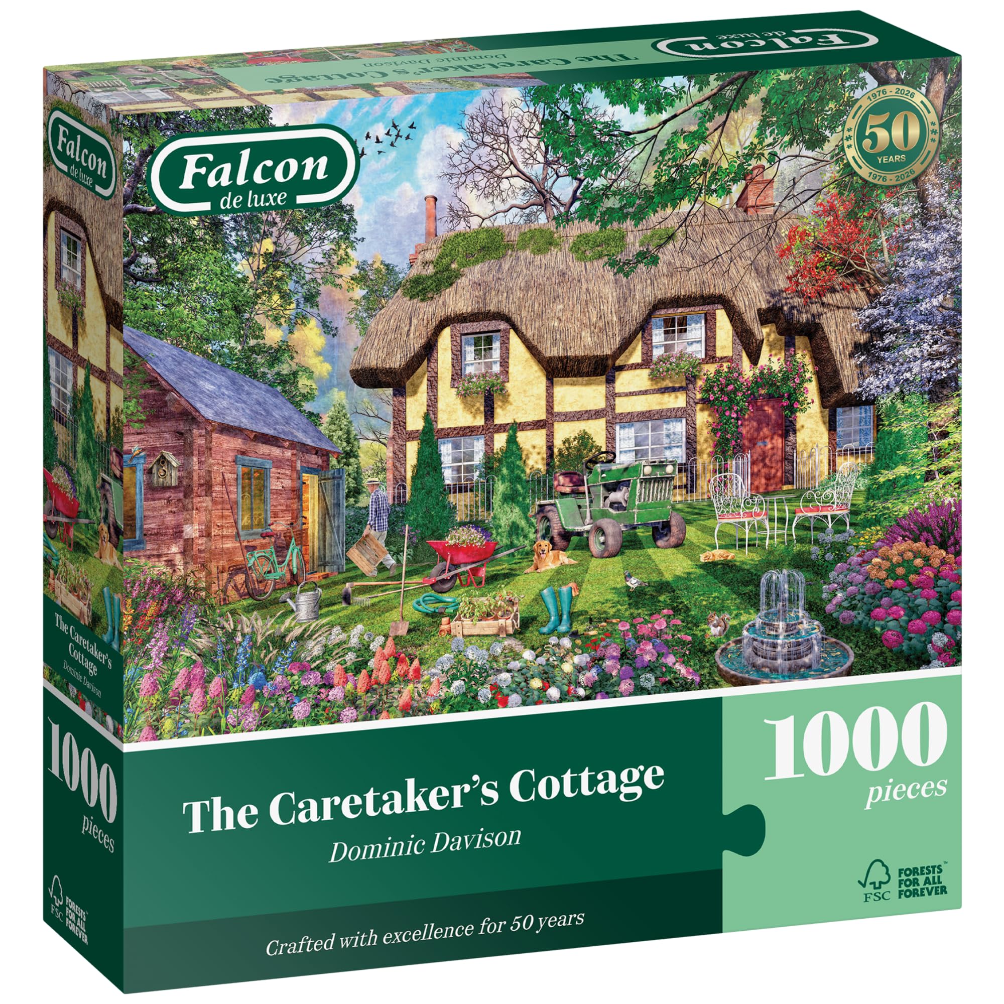 Falcon The Caretaker's Cottage - 1000 Piece Jigsaw Puzzle for Adults - Beautifully Illustrated 1000Pc Adult Jigsaws - Puzzles for Home Activity, Rainy Days, Birthday Gift - Jumbo