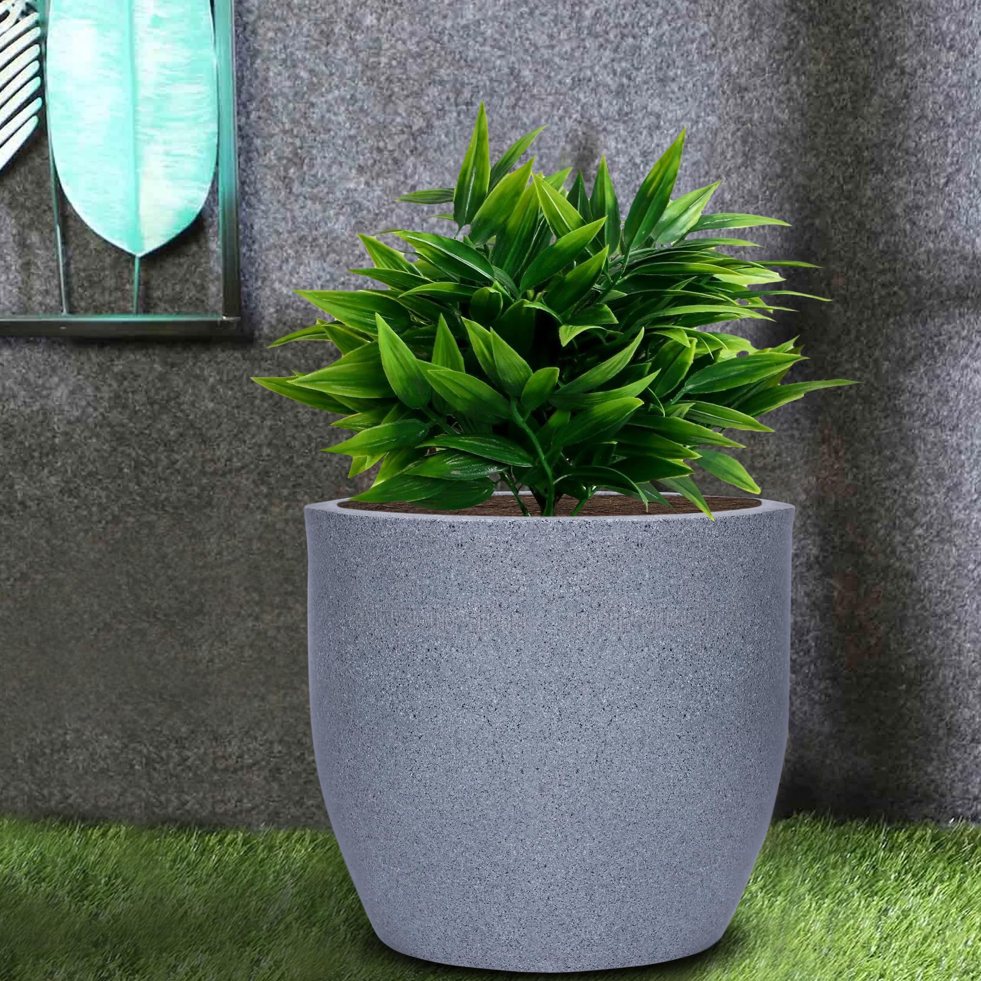 BonKaso 12 Inch White Jaguar Planter - Durable & Lightweight -8 BonKaso 12 Inch White Jaguar Planter - Durable & Lightweight -8