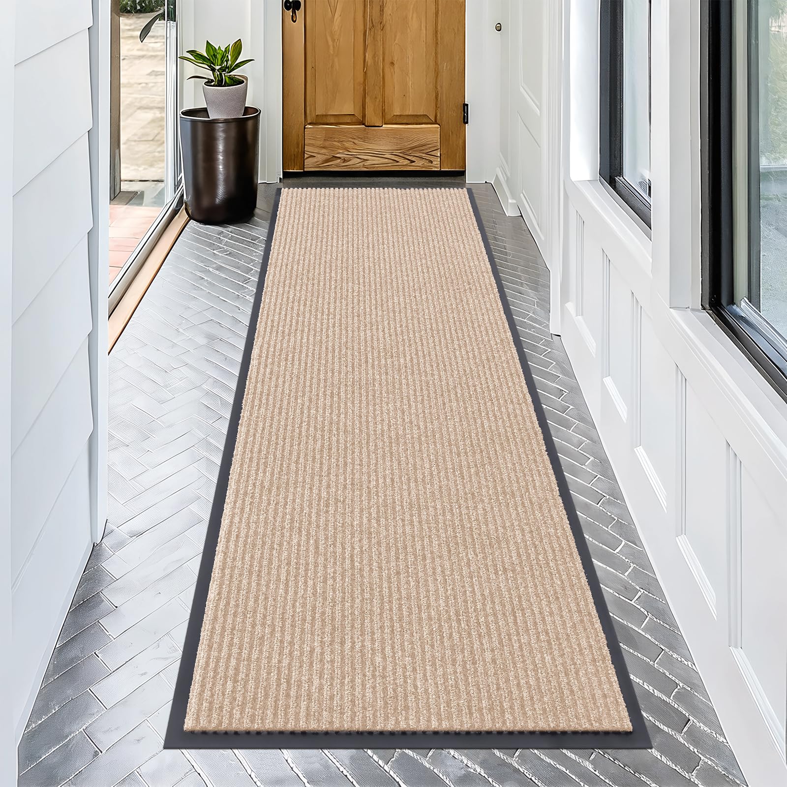 OLANLY Front Door Mat Indoor Outdoor Entrance, Waterproof Heavy Duty Doormat, Fade Resistant, Low Profile, Easy Clean Patio Porch Welcome Floor Mats