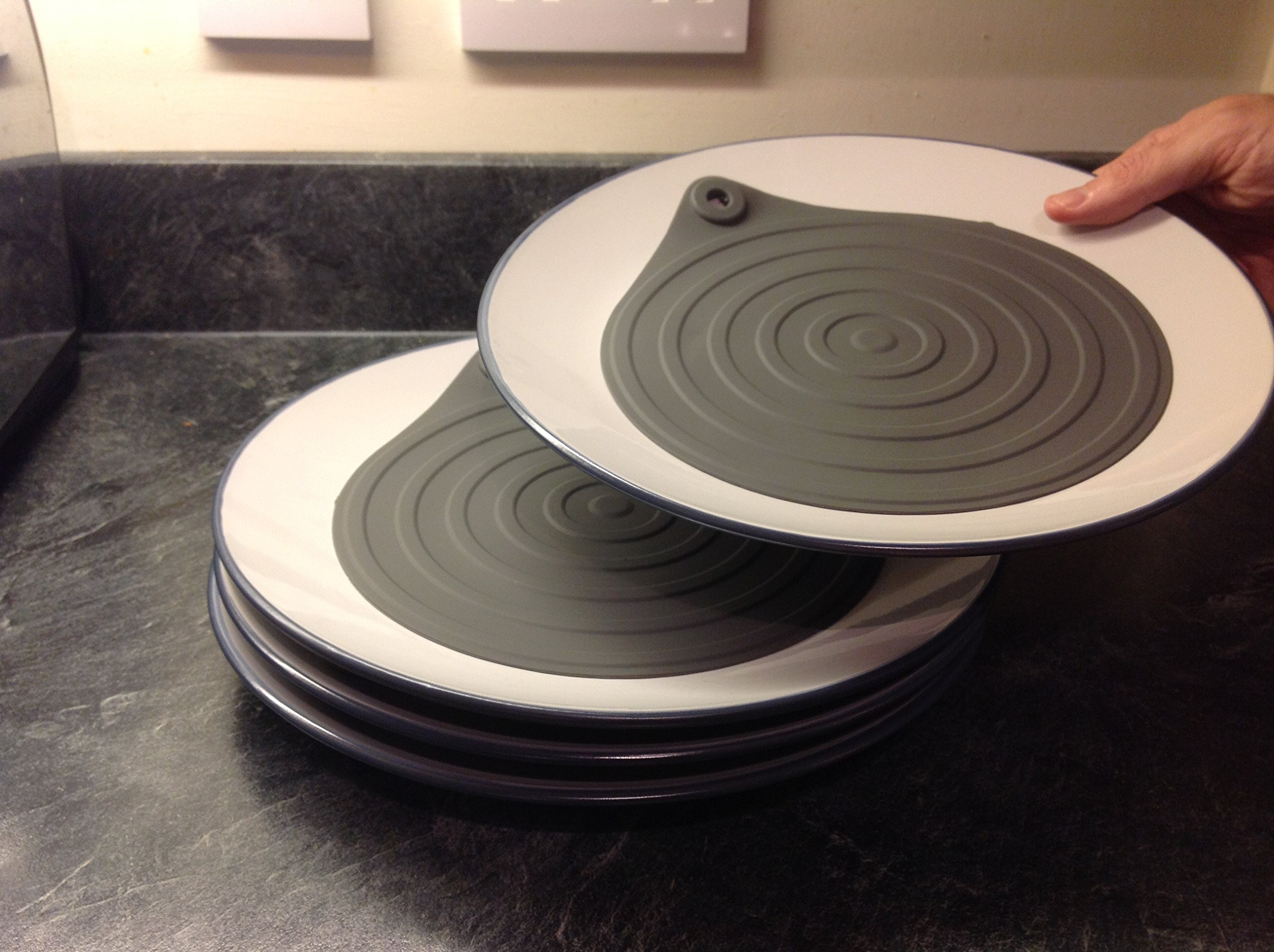 Betterkook Microwave Silicone Plate Warmer - Warms Plates in the Microwave in Seconds ! No More Cracked Plates Set of 4 Can Keep Bread Baskets Warm